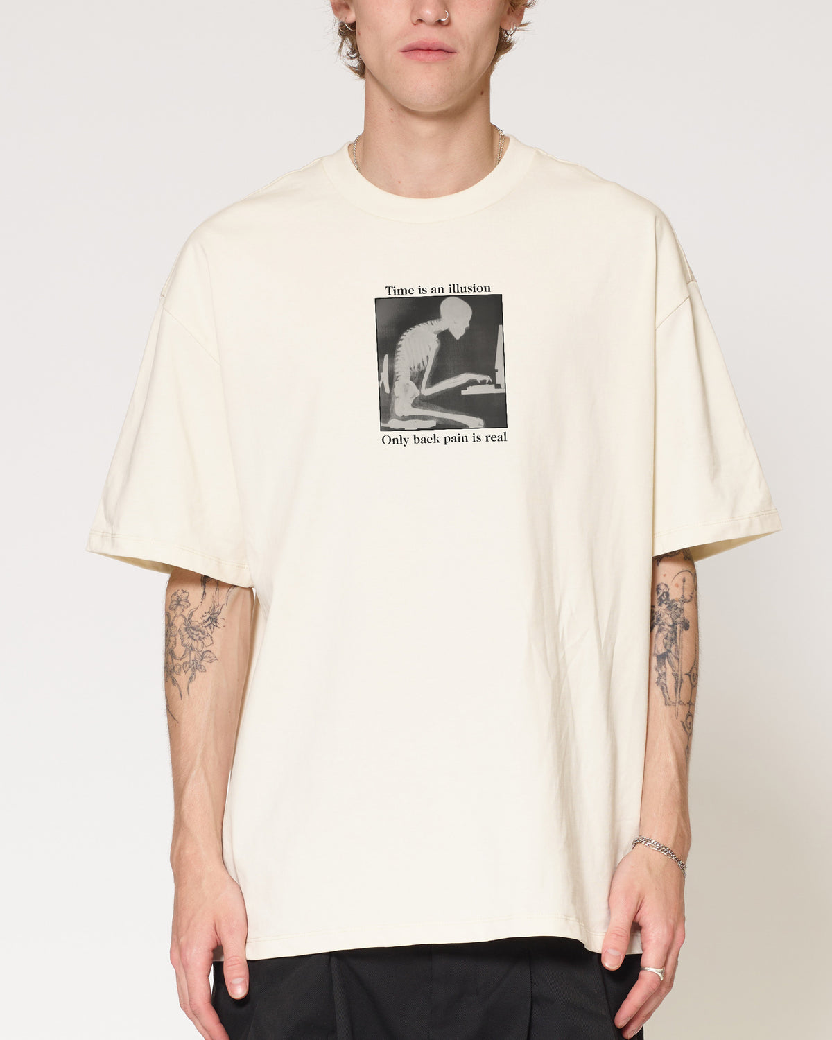 Time is an illusion Natural Oversized Tee