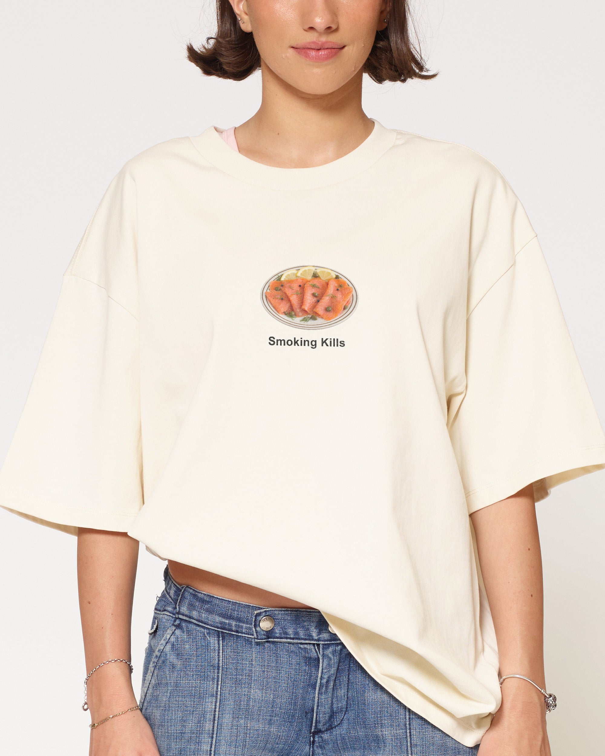 Smoking Kills Natural Oversized Tee