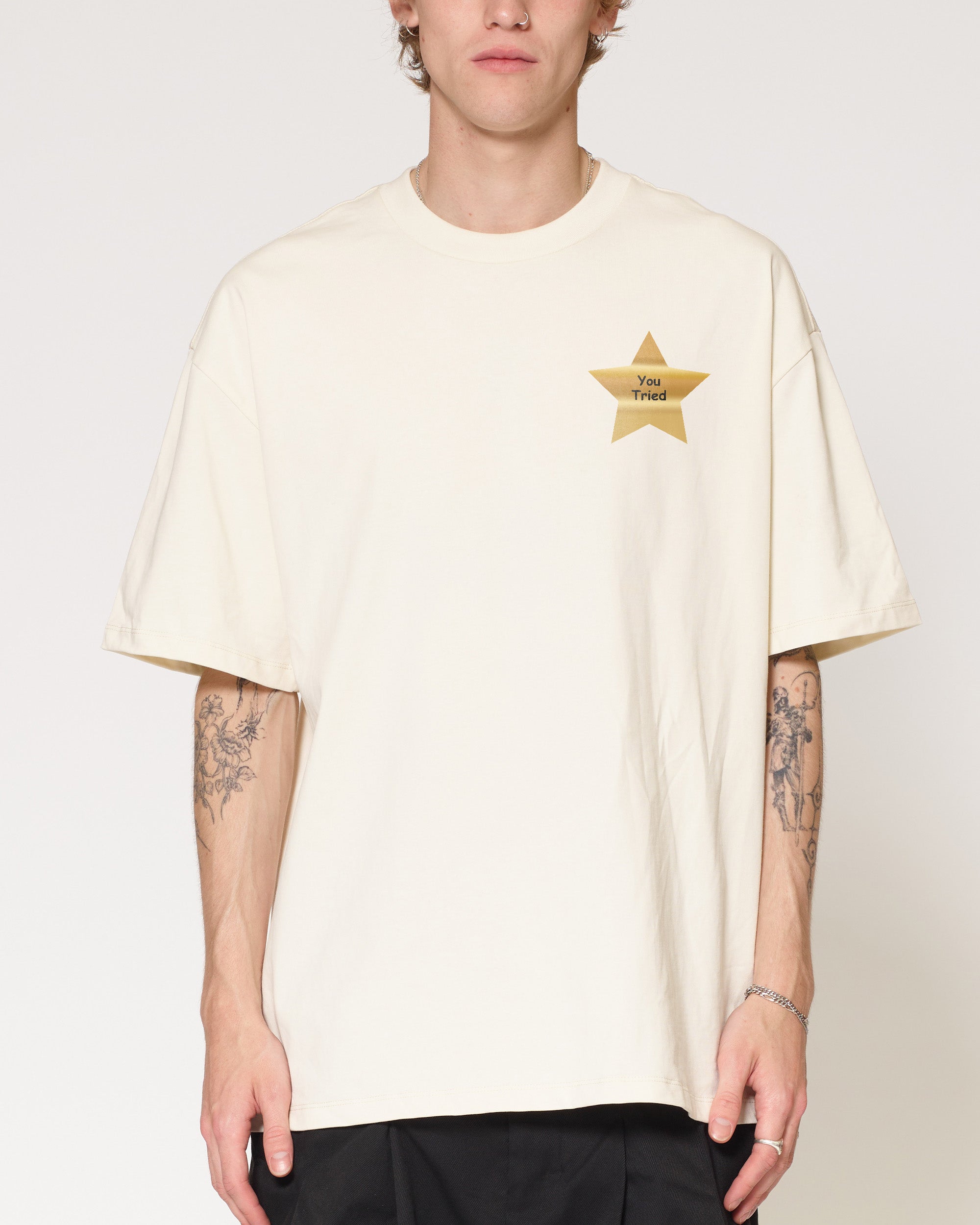 You Tried Natural Oversized Tee