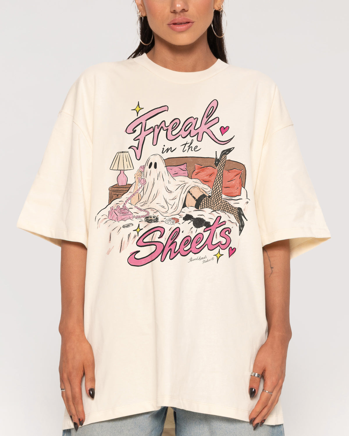 Freak in the Sheets Ghost Natural Oversized Tee