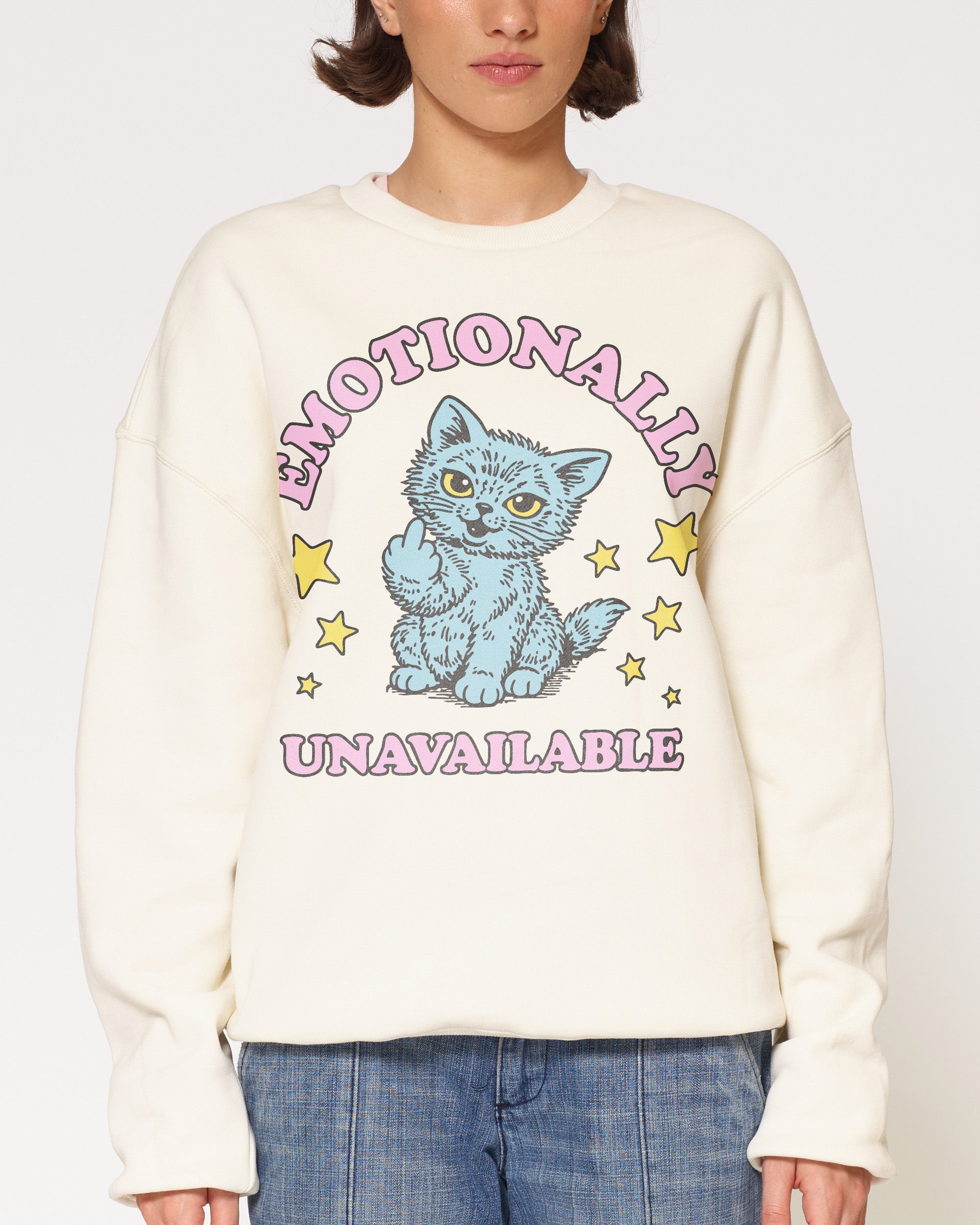 Emotionally Unavailable Cat Natural Sweatshirt