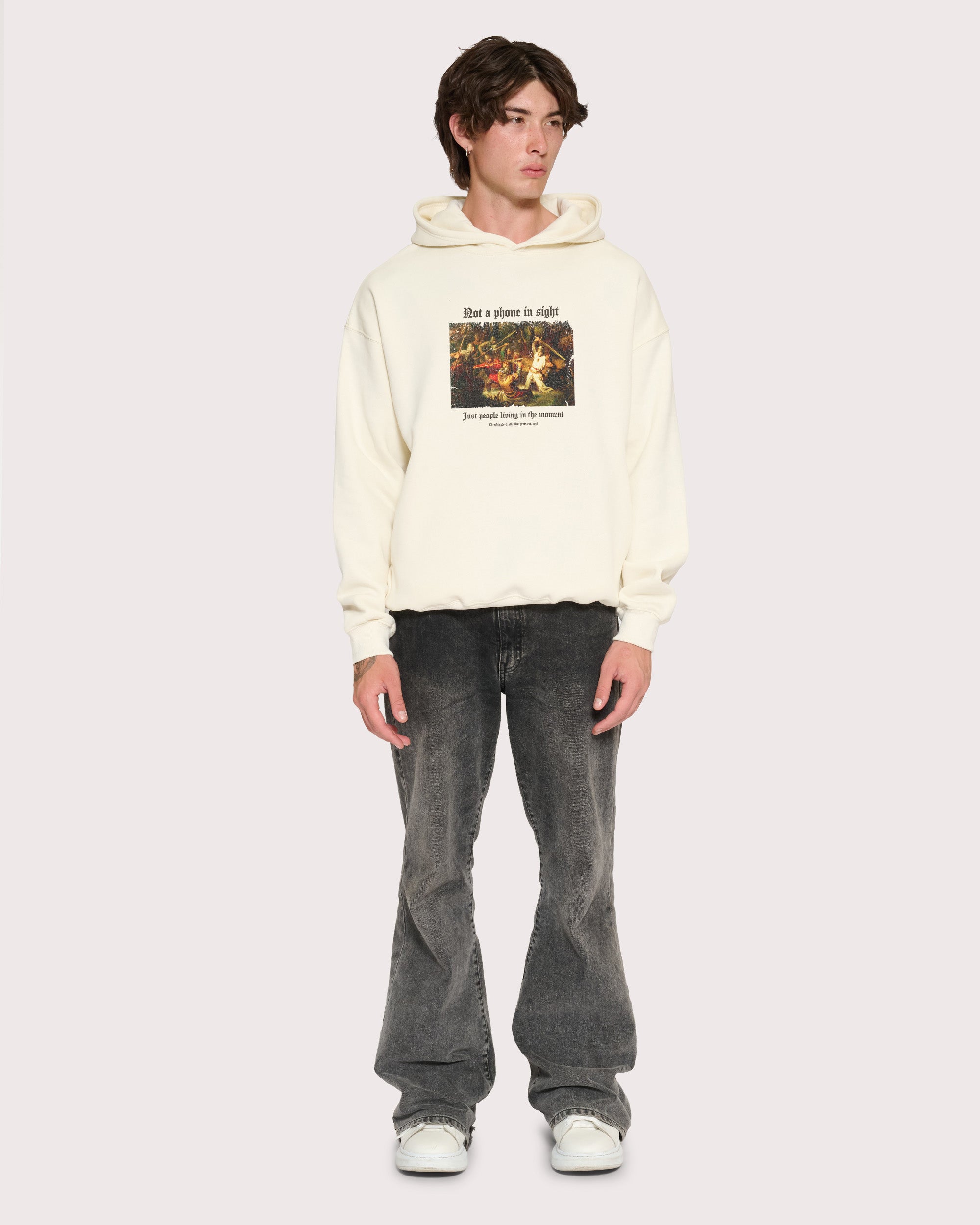 Not a Phone in Sight Natural Hoodie