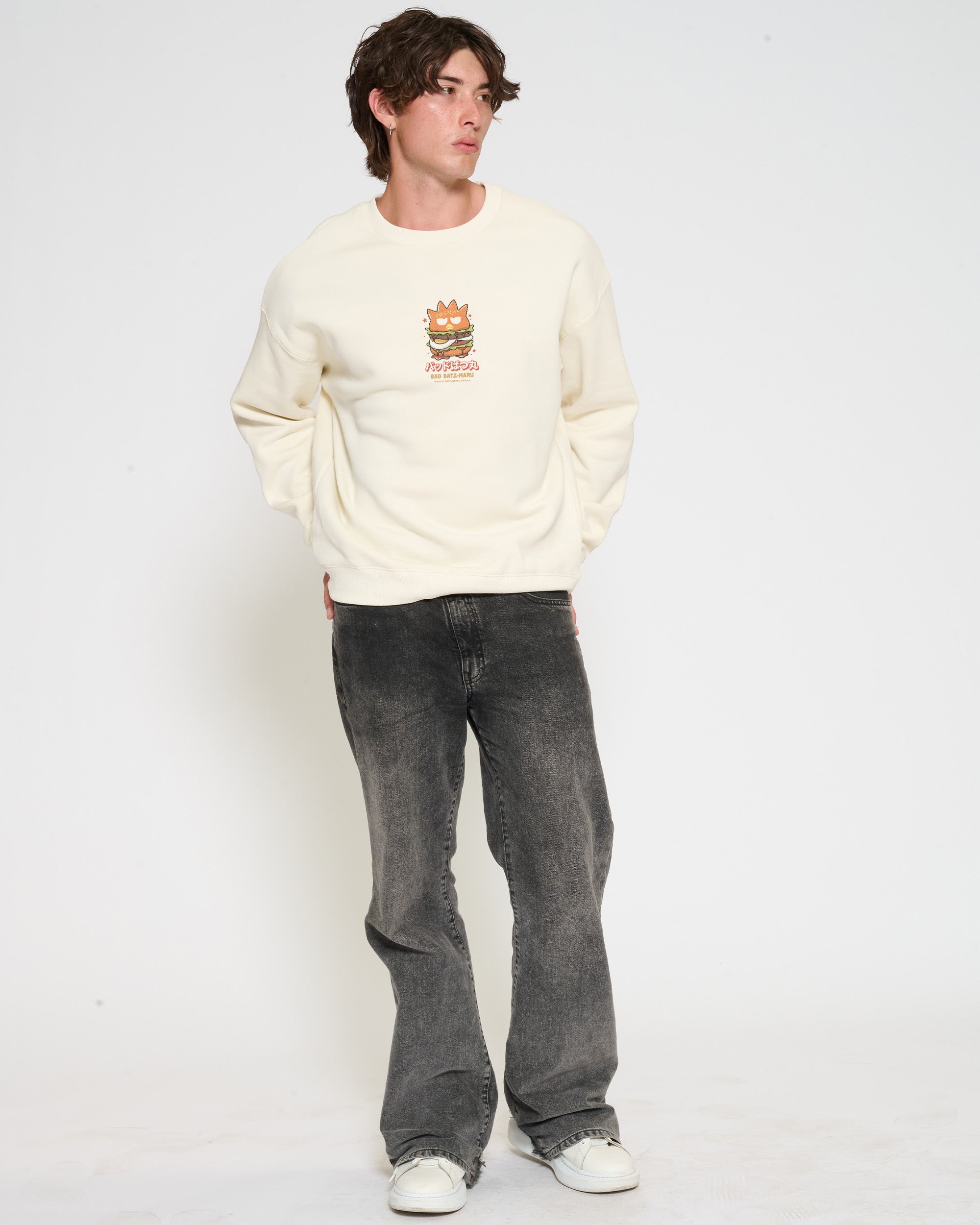 Bad Badtz-Maru Burger Sweatshirt Official Hello Kitty and Friends collab Threadheads