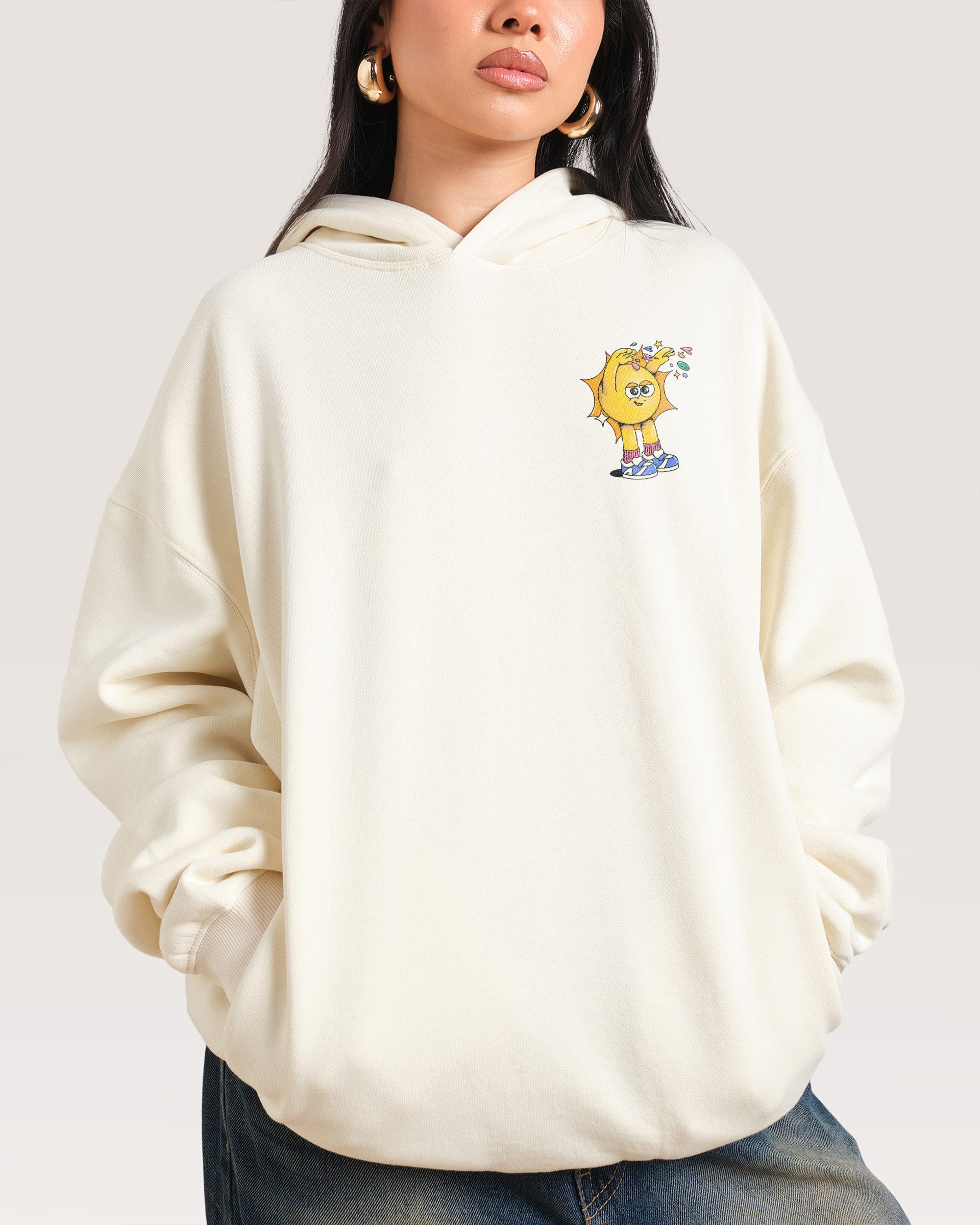 Hit Em' With the Good Vibes Natural Hoodie