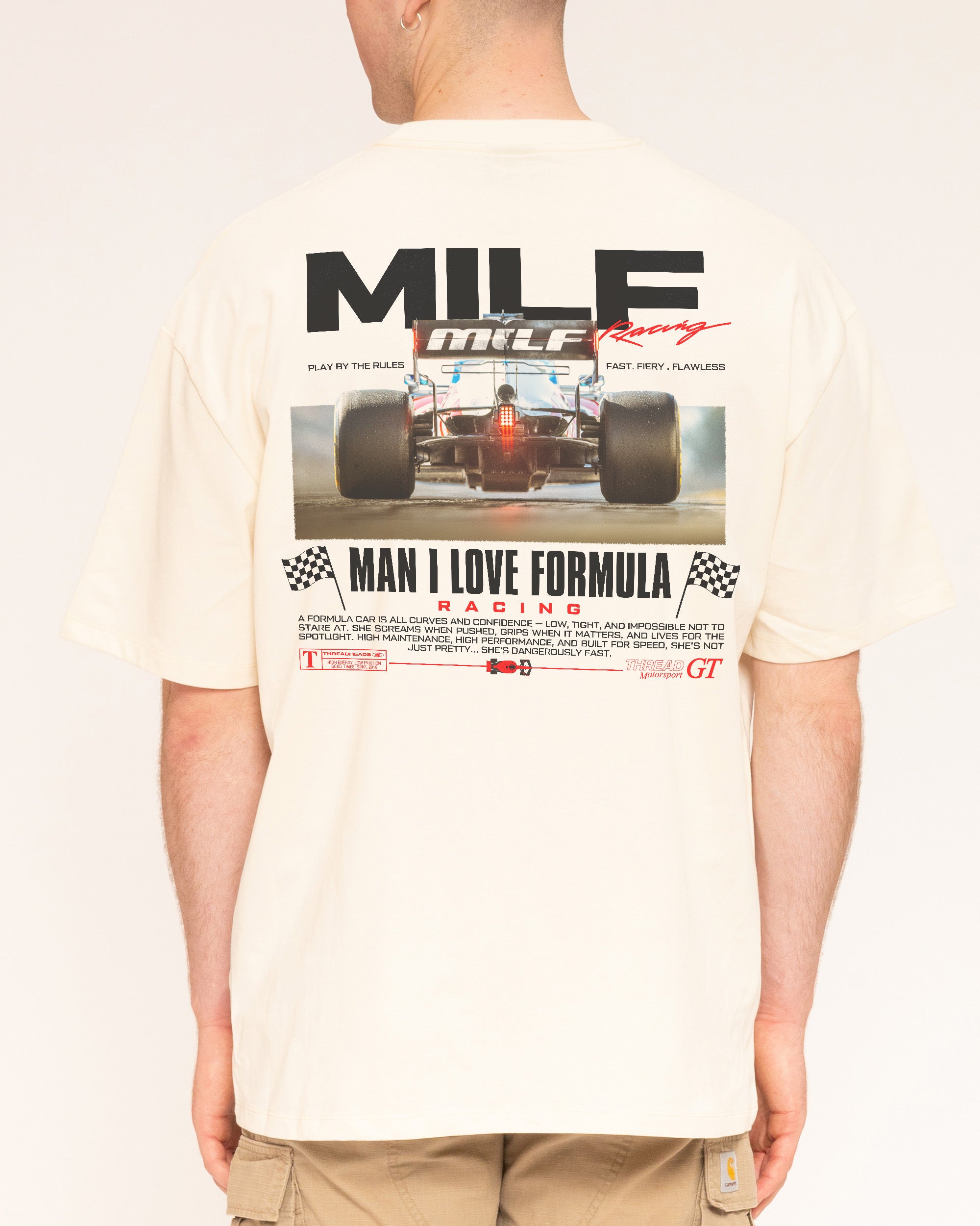 MILF Racing Natural Oversized Tee