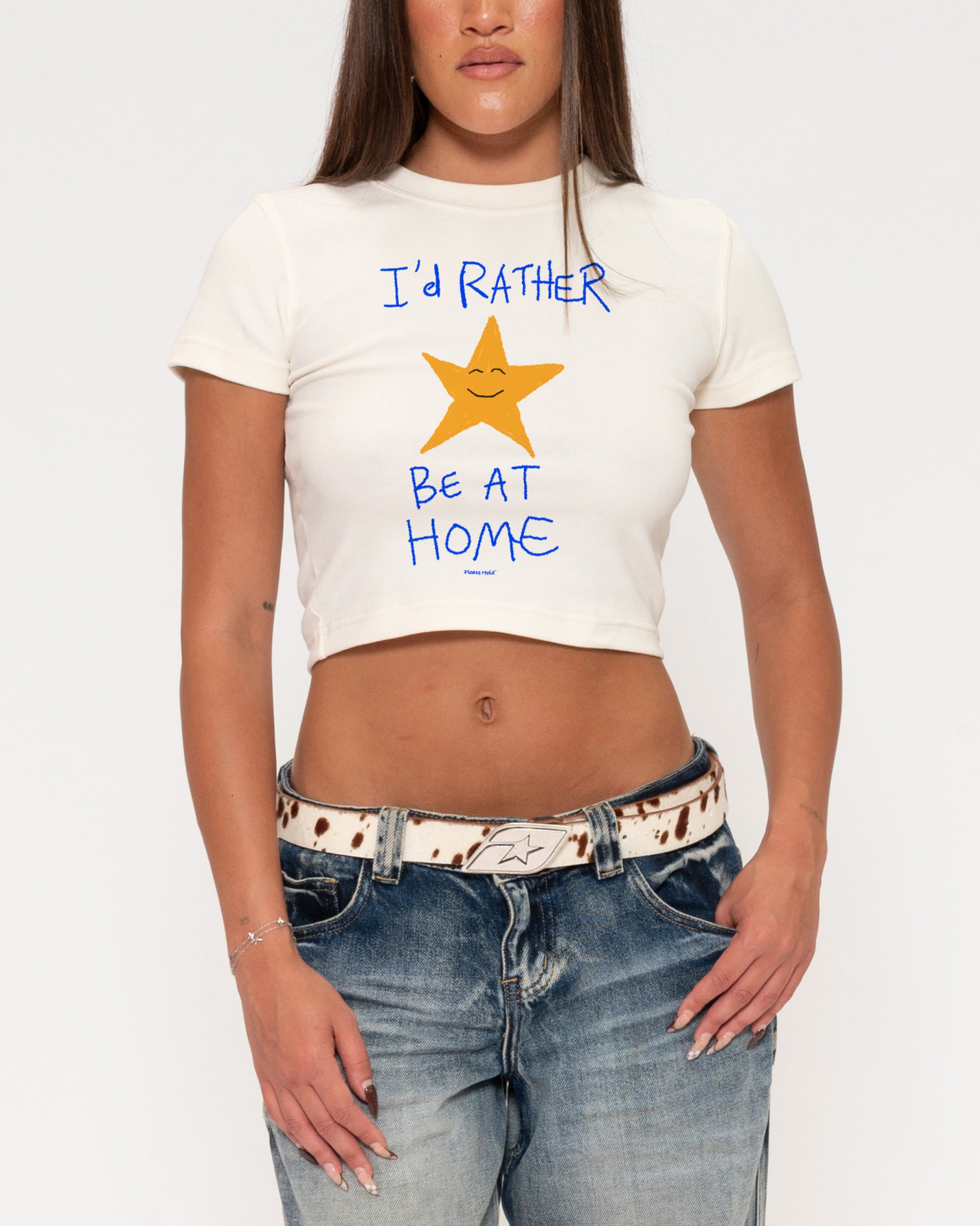I'd Rather Be At Home Natural Baby Tee