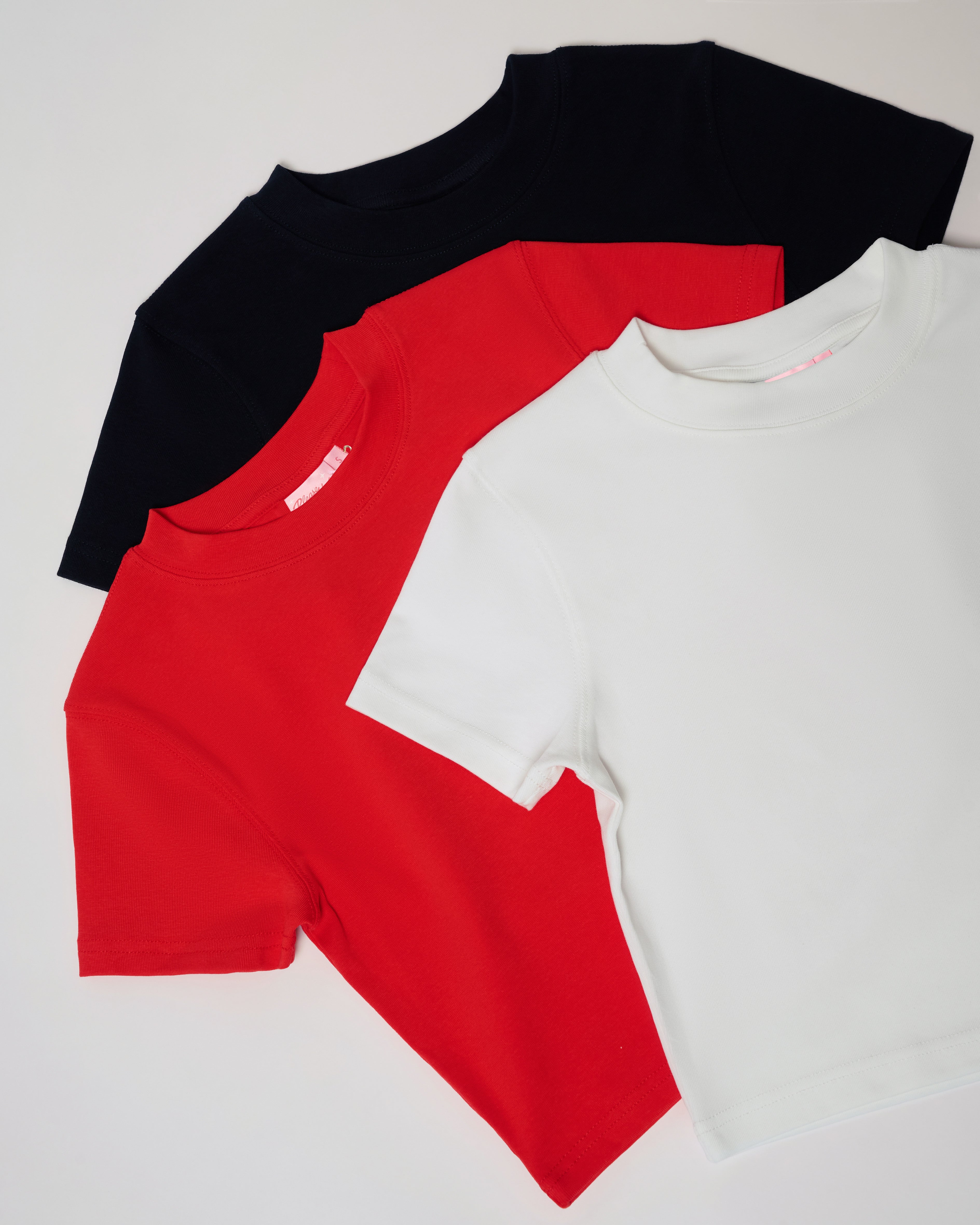 Baby Tee 3-Pack: Natural, Red, Black