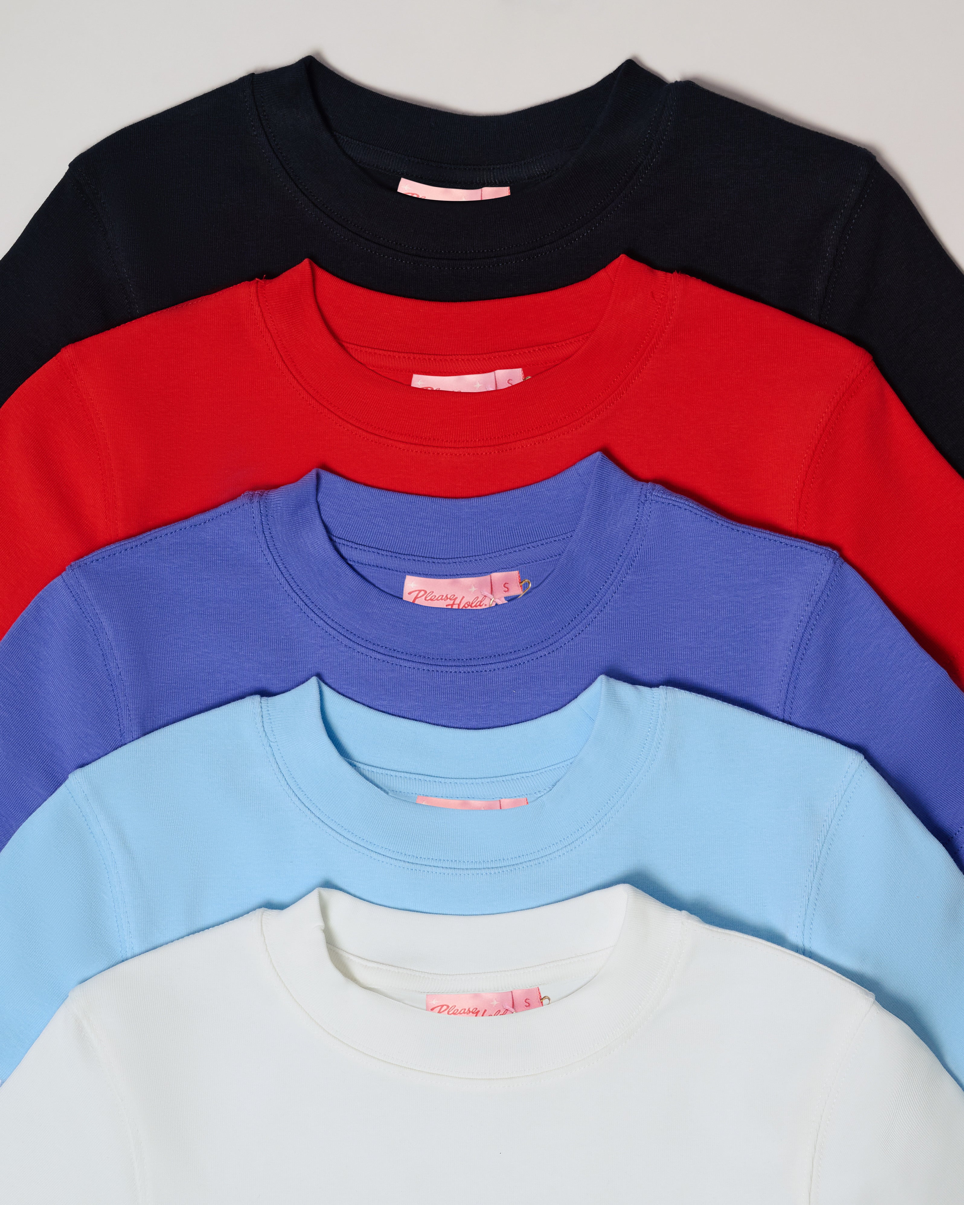 Baby Tee 5-Pack: Black, Red, Dusk, Pale Blue, Natural