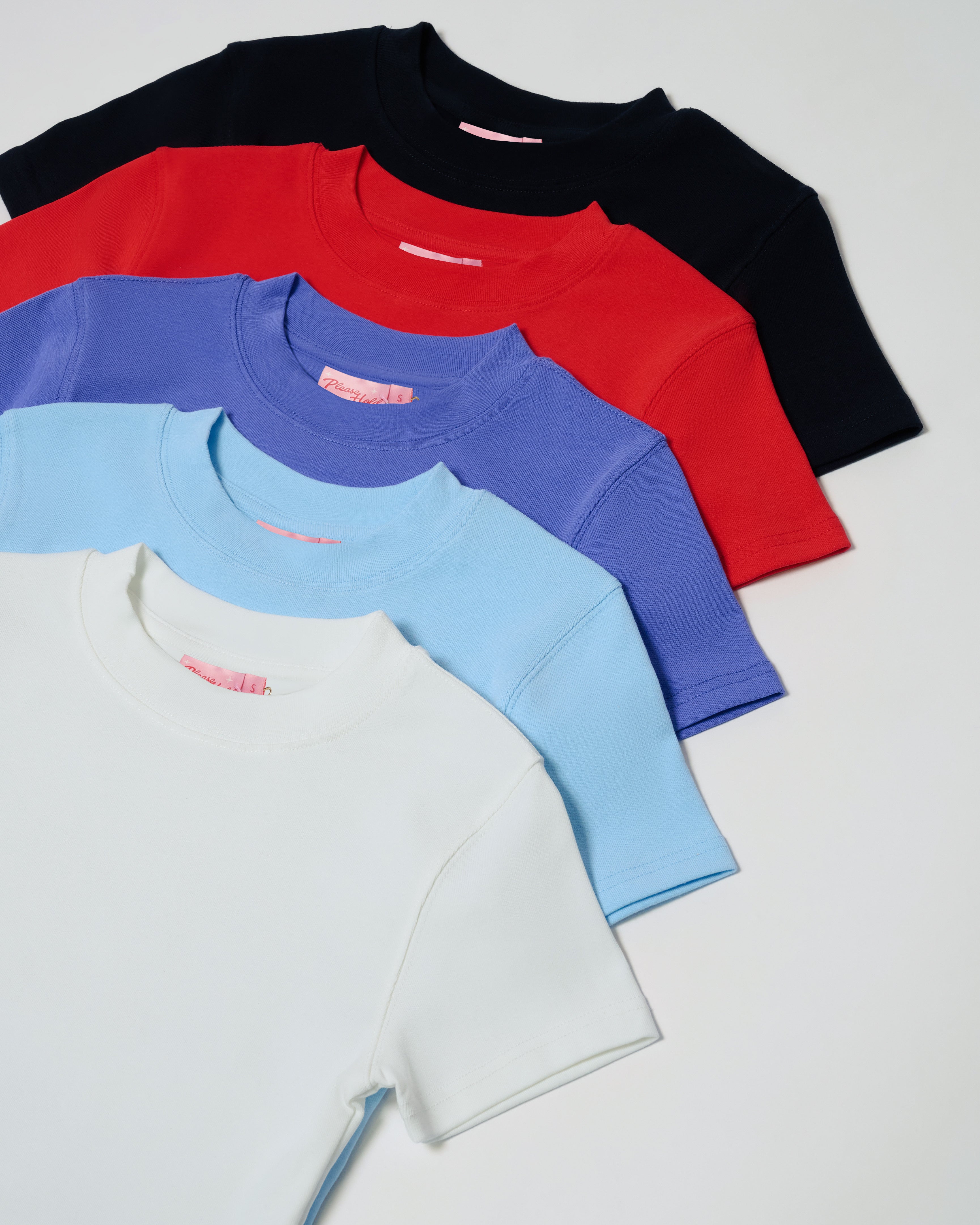 Baby Tee 5-Pack: Black, Red, Dusk, Pale Blue, Natural