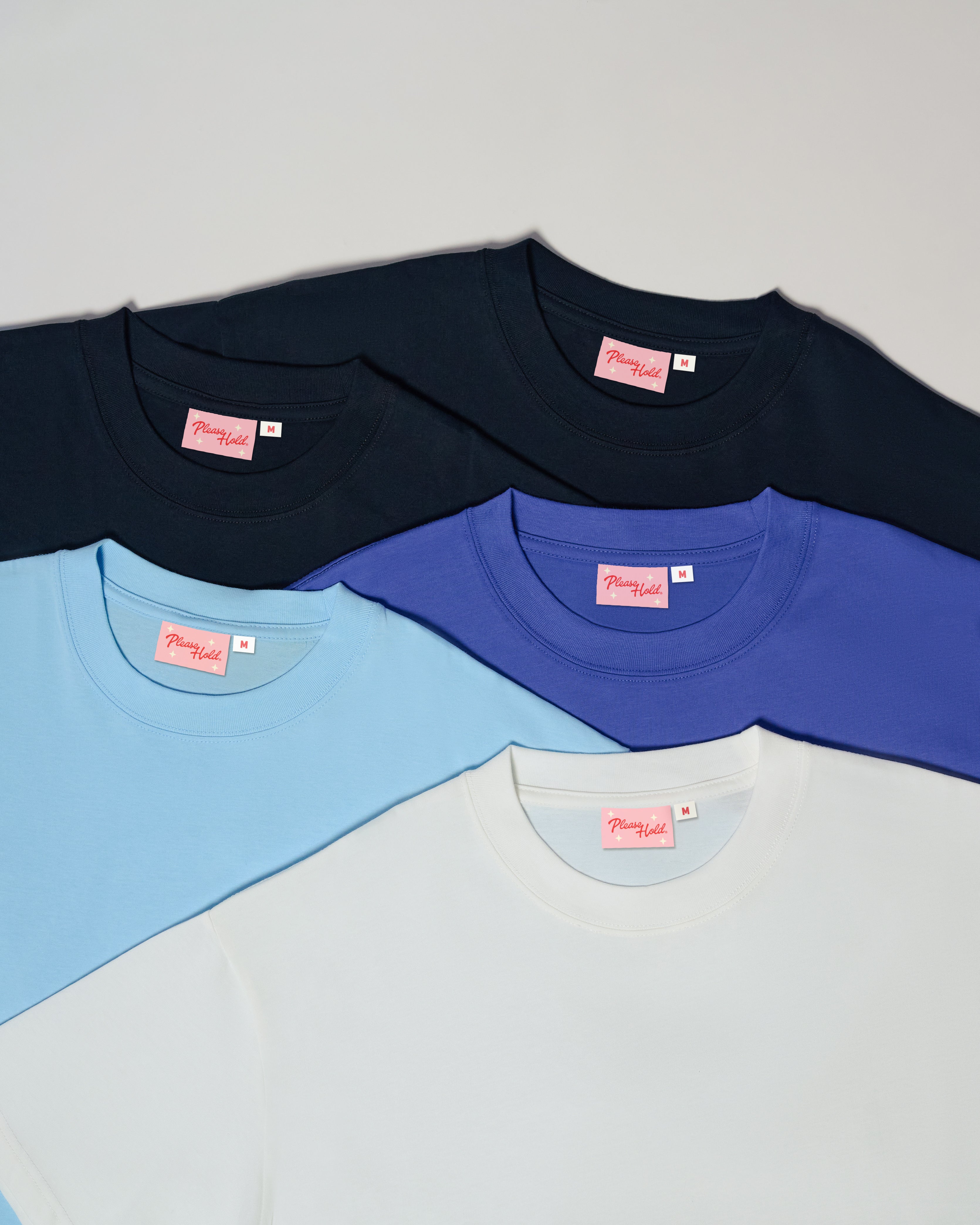 Boxy Tee 5-Pack: Black, Dusk, Pale Blue, White