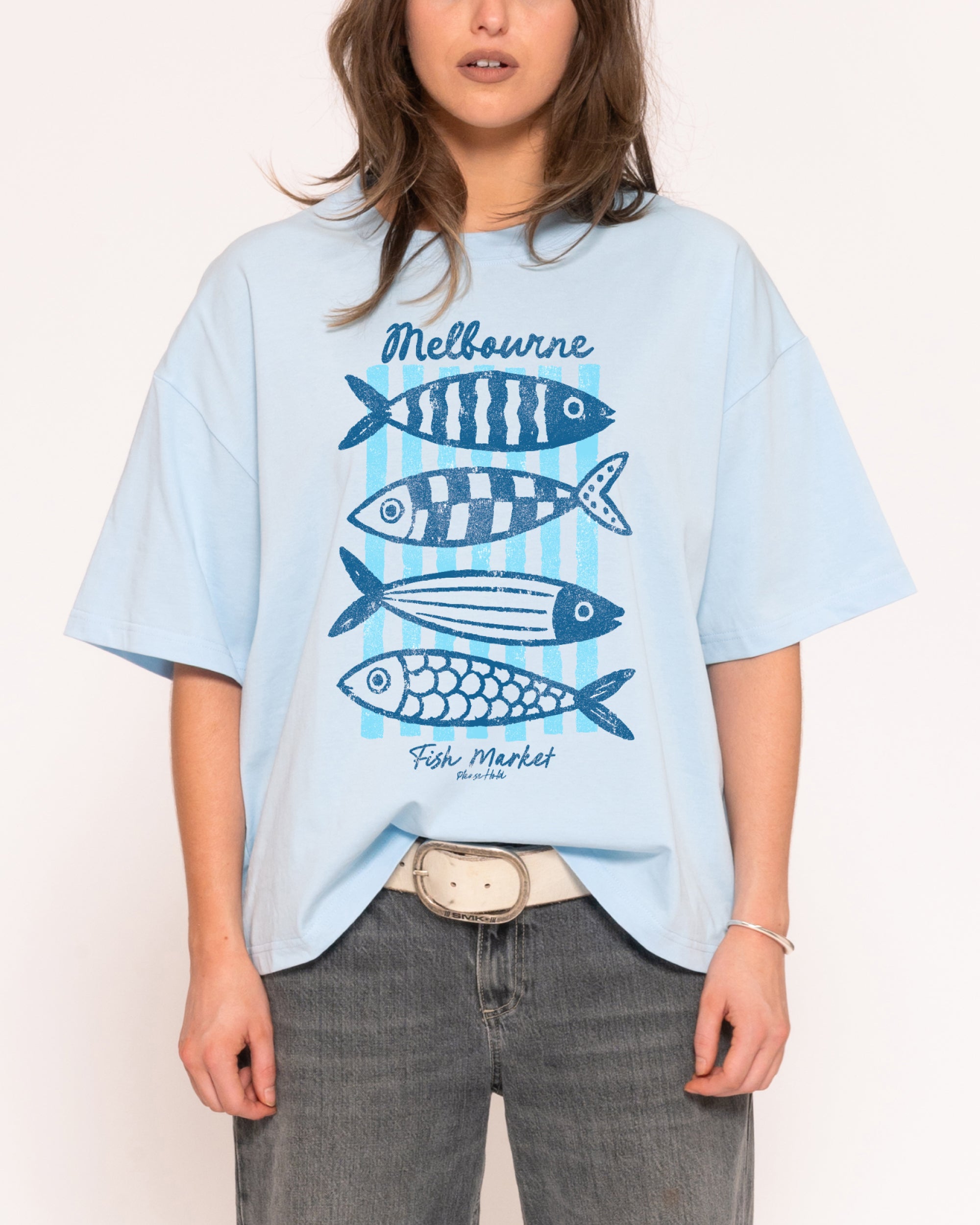Melbourne Fish Market Blue Baby Tee