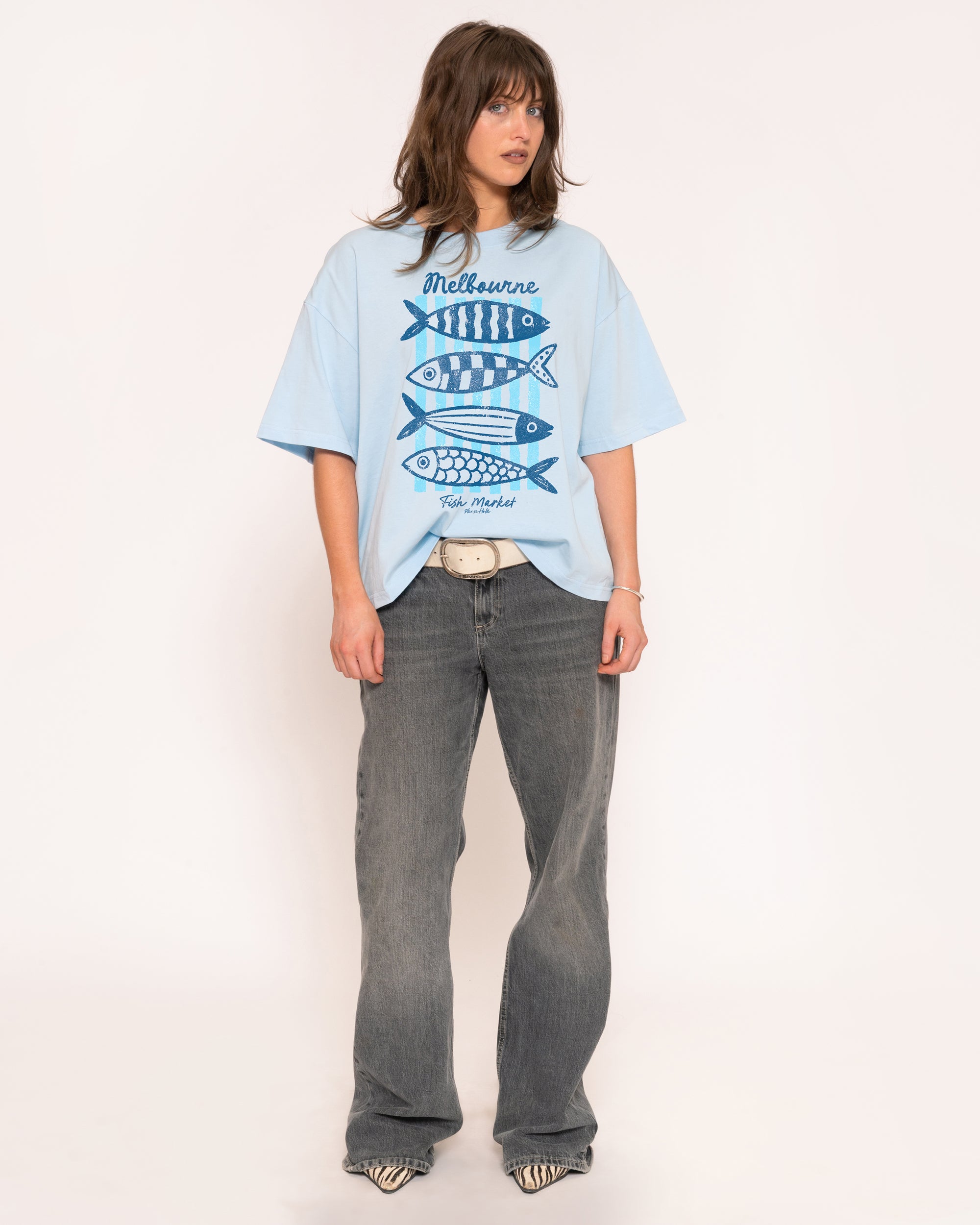 Melbourne Fish Market Blue Baby Tee