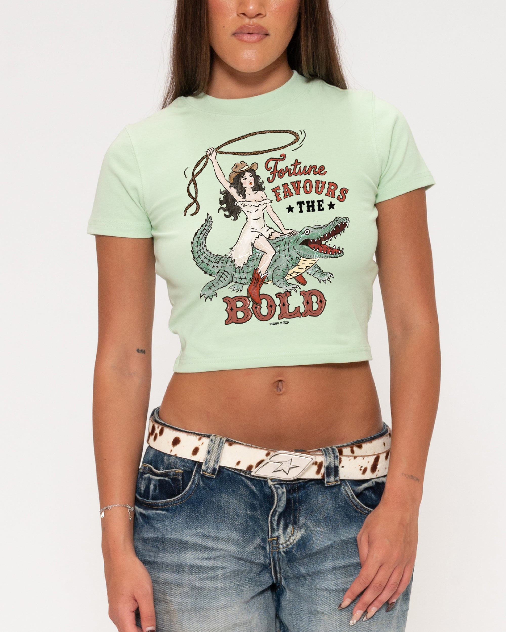 Fortune Favours The Bold Green Baby Tee