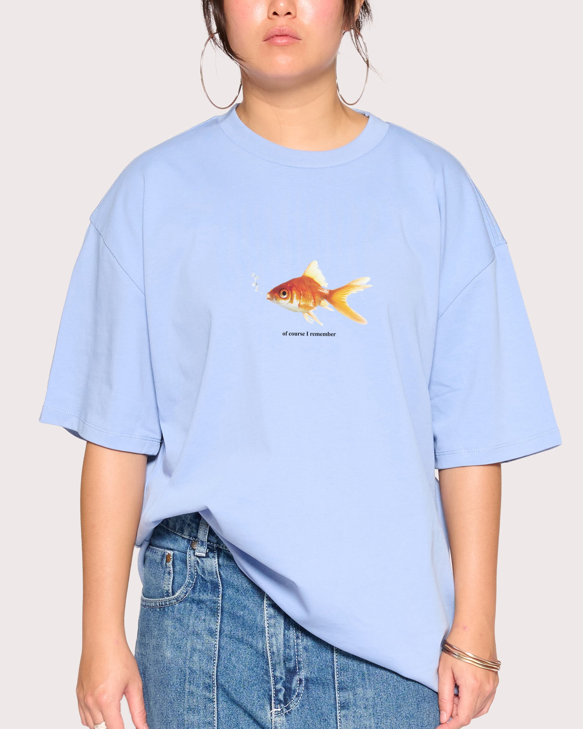 Of Course I Remember Powder Blue Oversized Tee