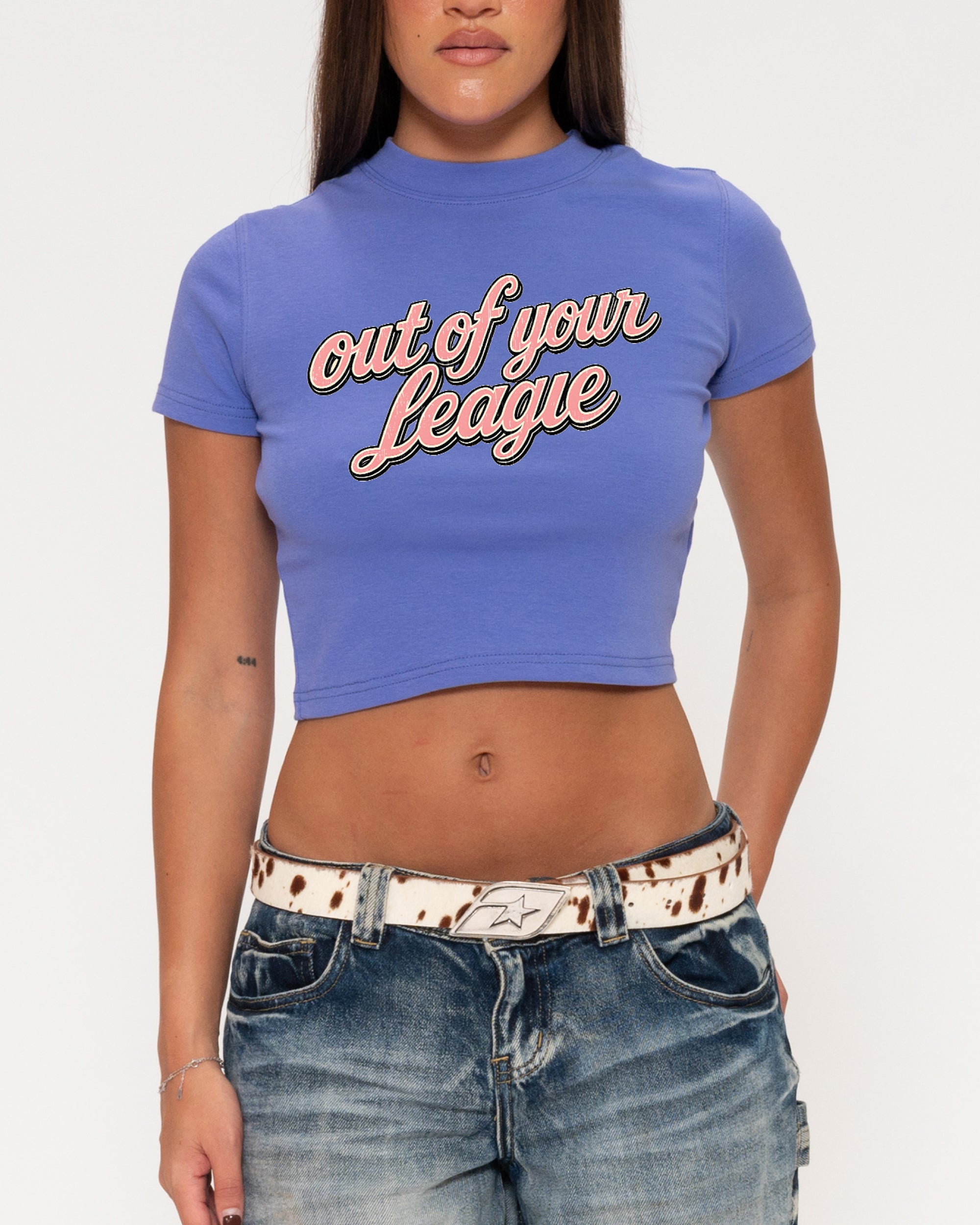 Out of Your League Purple Baby Tee