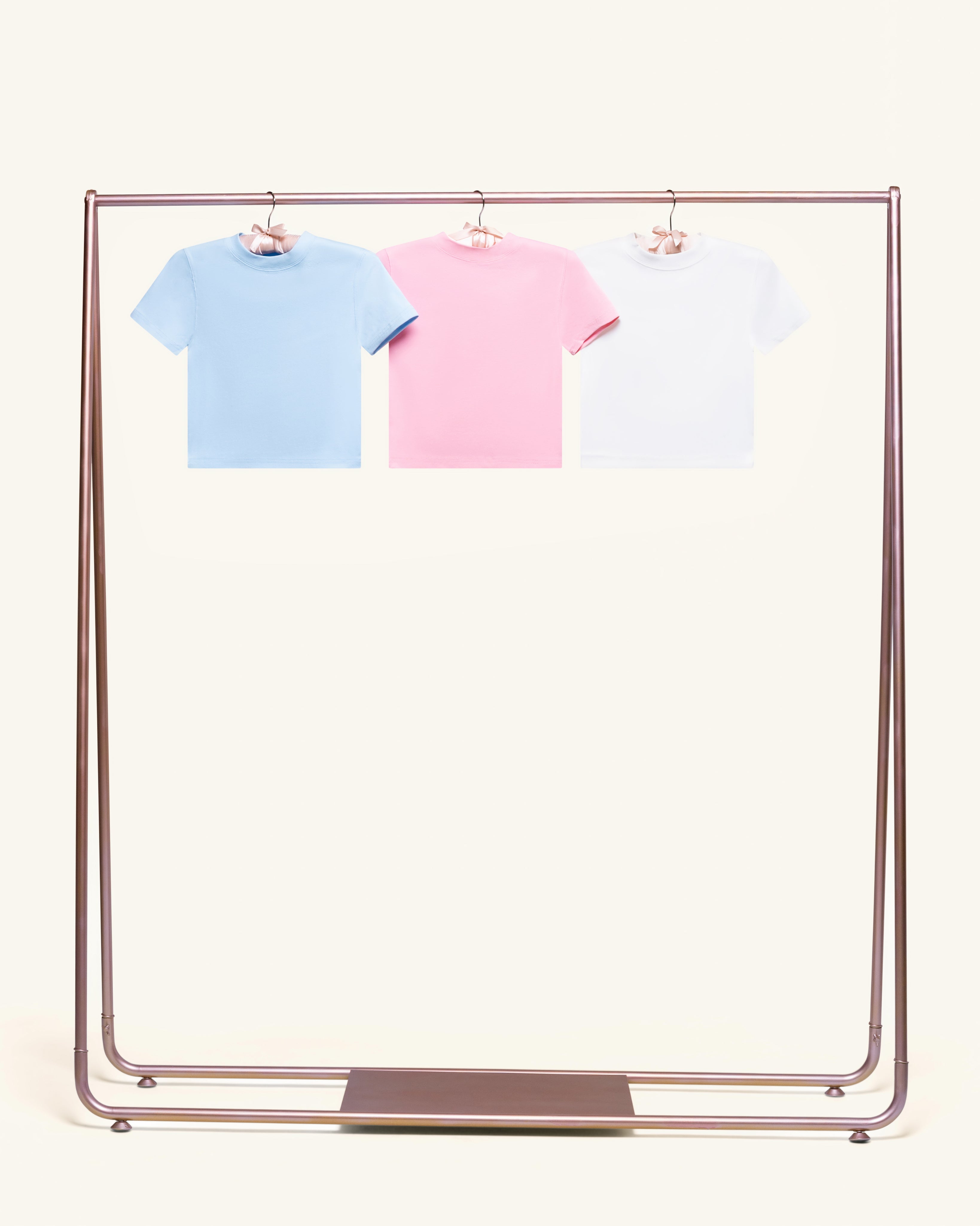 Baby Tee 3-Pack: Natural, Pink, Pale Blue Blank Baby Tee