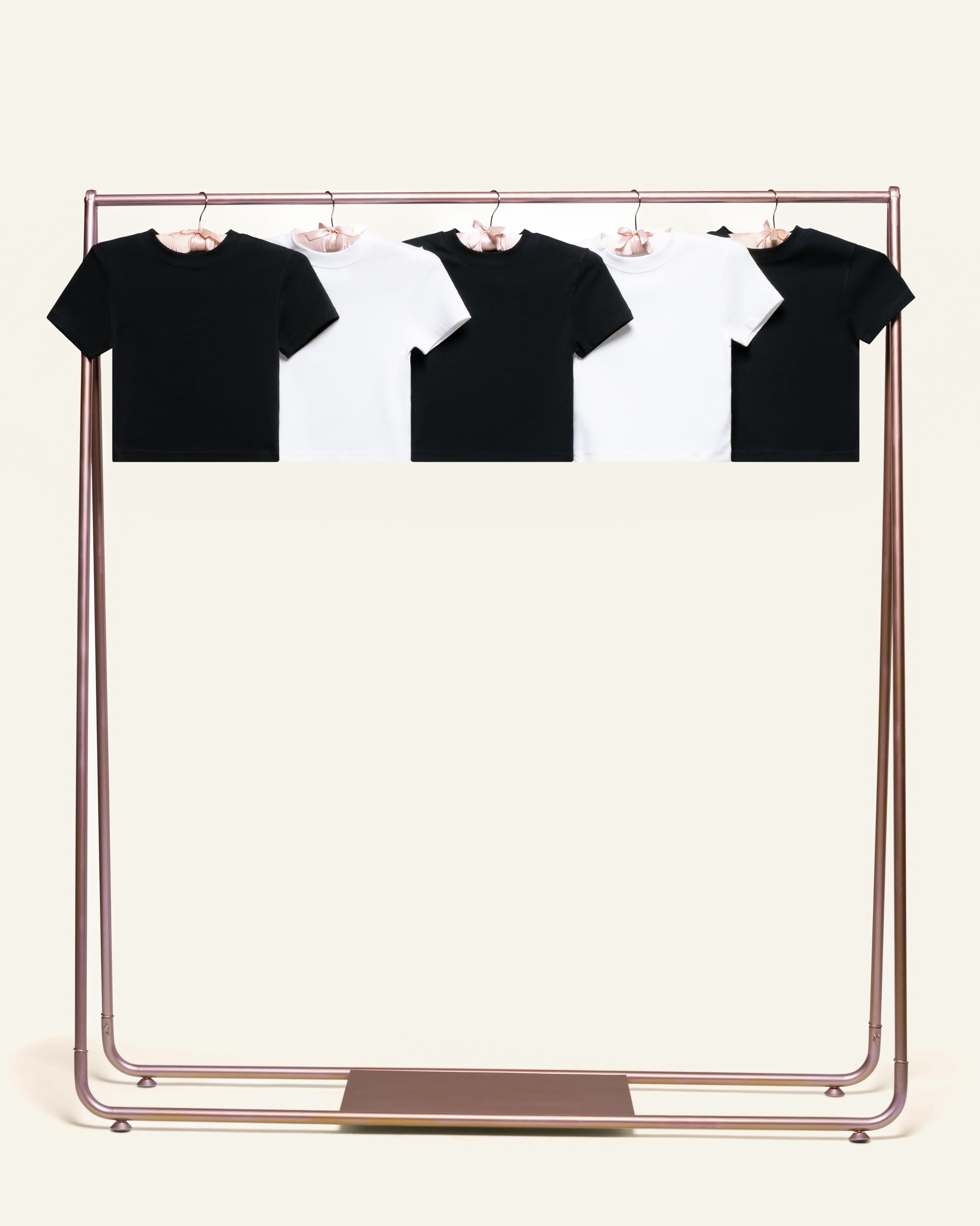 Baby Tee 5-Pack: Black, Natural Blank Baby Tee