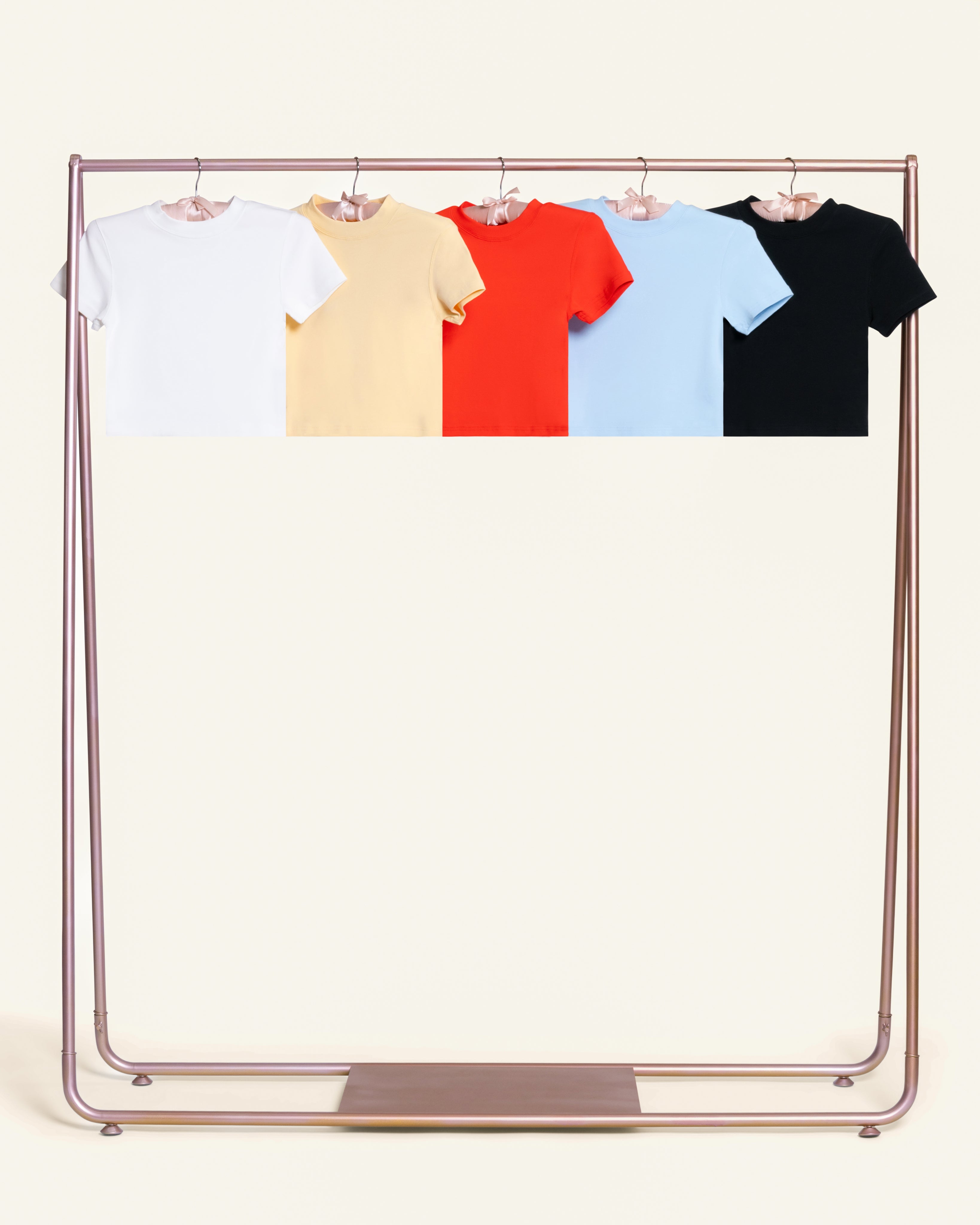 Baby Tee 5-Pack: Black, Pale Blue, Red, Yellow, Natural Blank Baby Tee