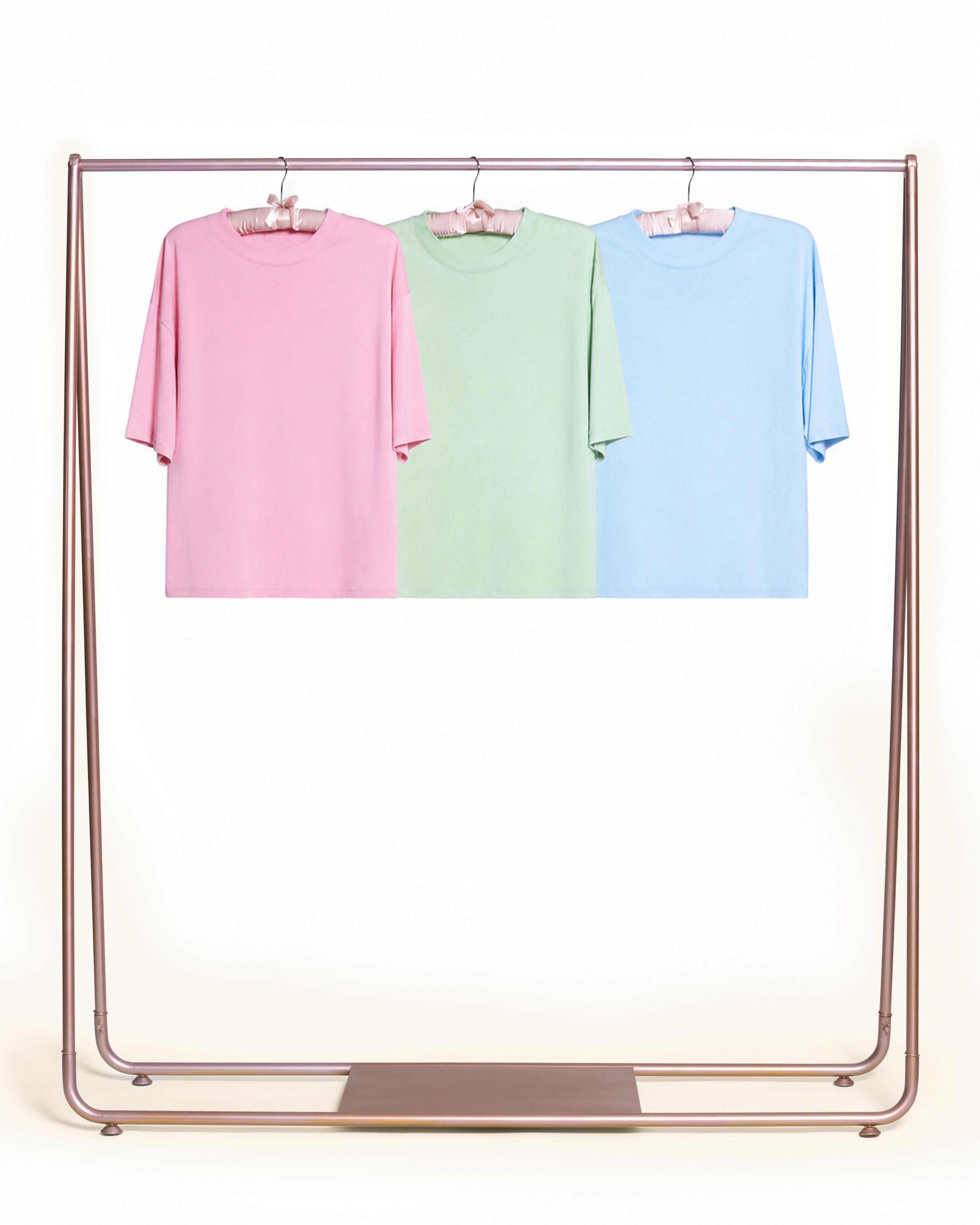 Boxy Crop Tee 3-Pack: Pistachio, Pink, Pale Blue Blank Boxy Crop Tee