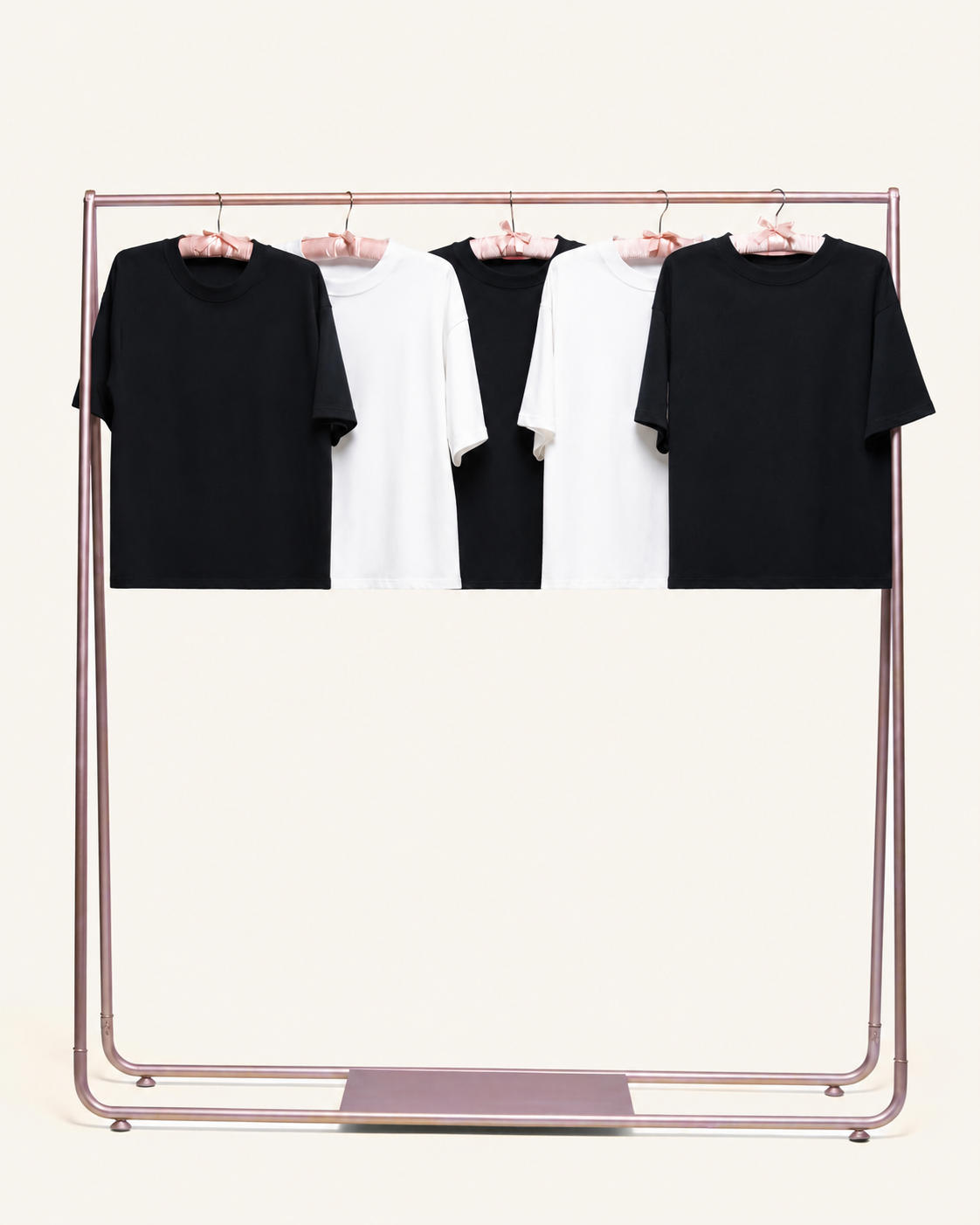 Boxy Crop Tee 5-Pack: Black, White Blank Boxy Crop Tee