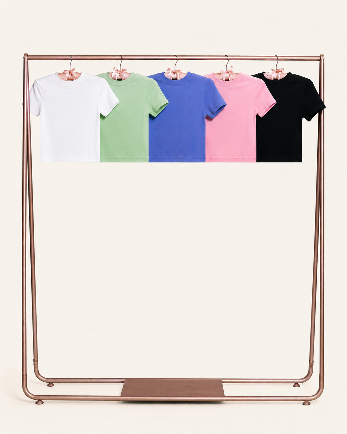 Baby Tee 5-Pack: Black, Dusk, Pistachio, Pink, Natural Blank Baby Tee