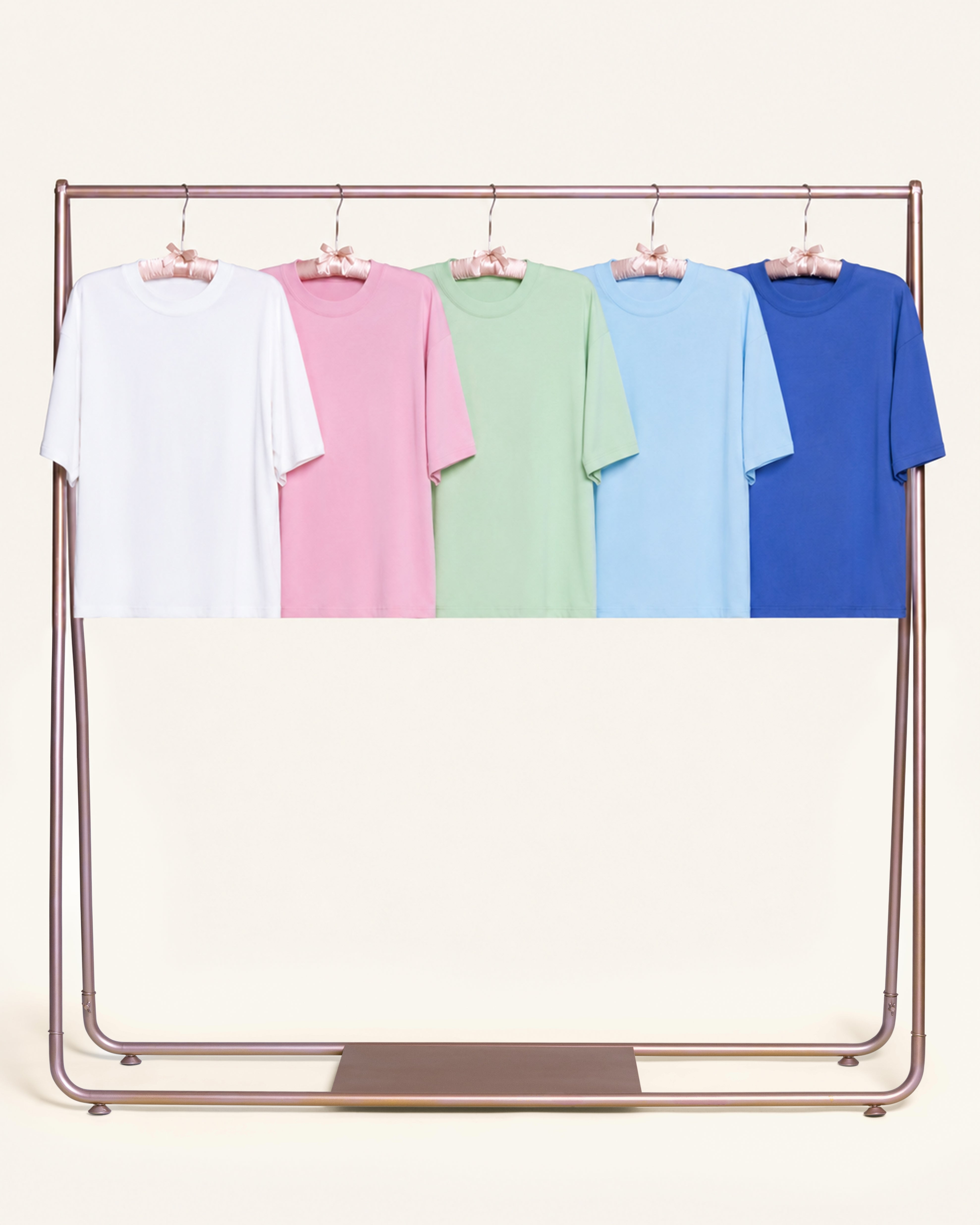 Boxy Crop Tee 5-Pack: Dusk, Pale Blue, Pistachio, Pink, White Blank Boxy Crop Tee