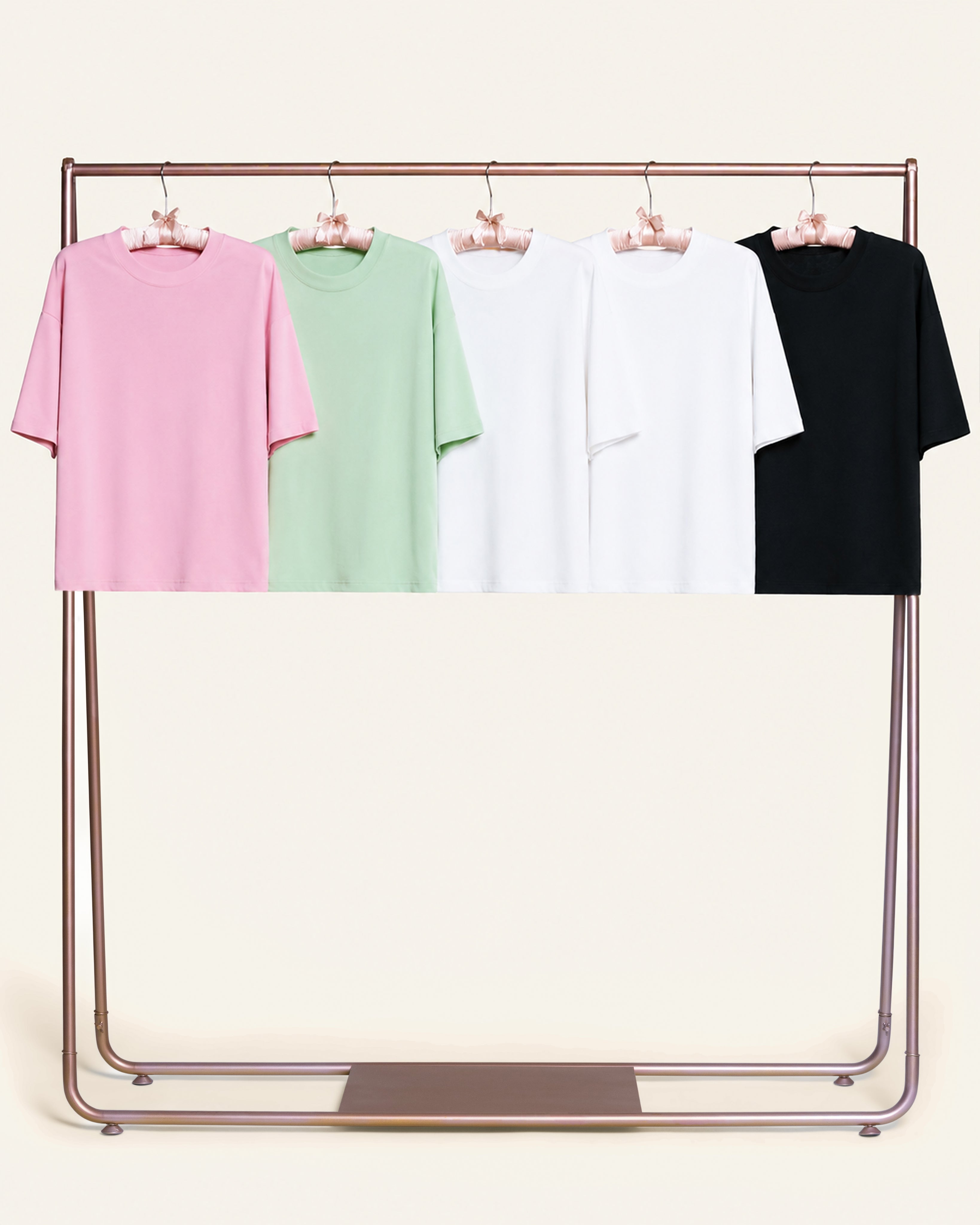 Boxy Crop Tee 5-Pack: Black, White, Pistachio, Pink Blank Boxy Crop Tee