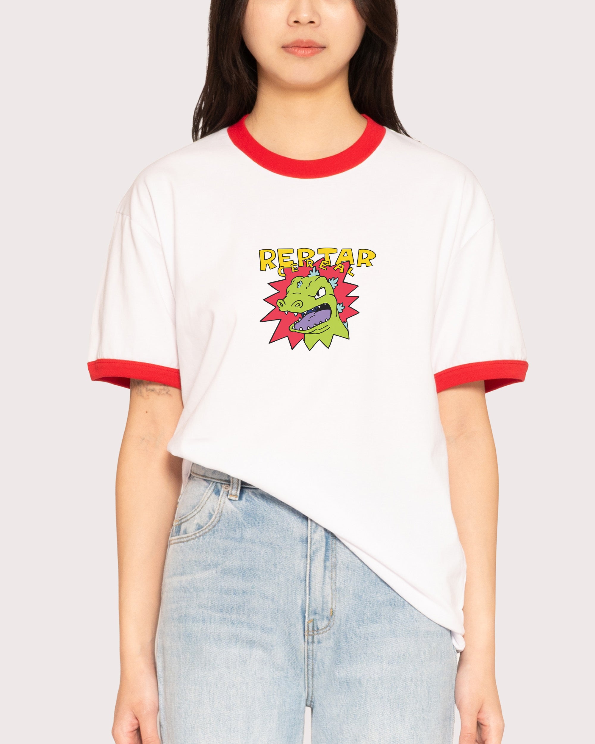 Reptar Cereal Red Ringer T-Shirt