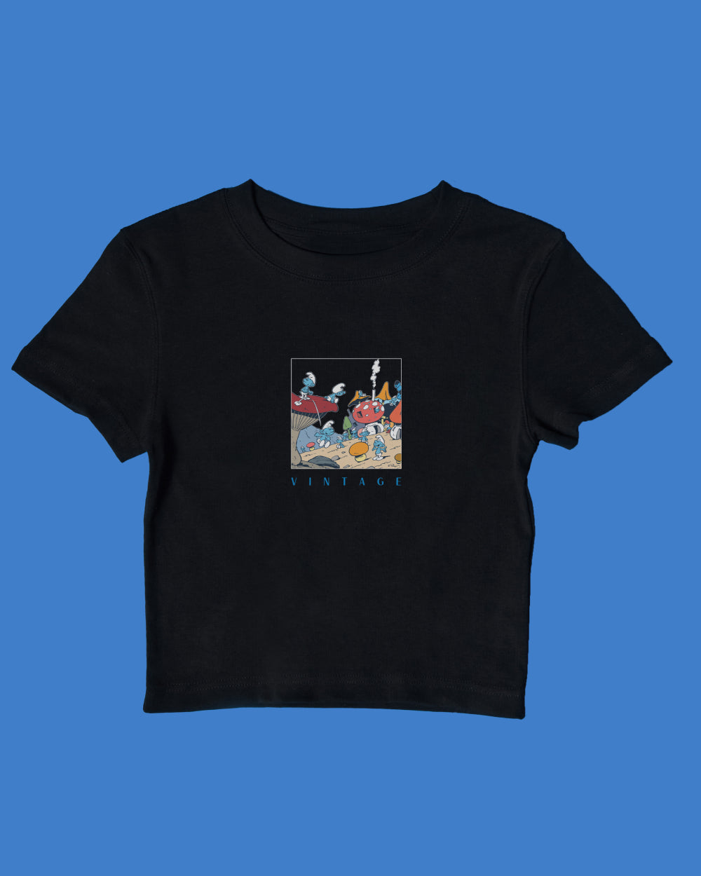 The Vintage Village Baby Tee Offical Smurfs x