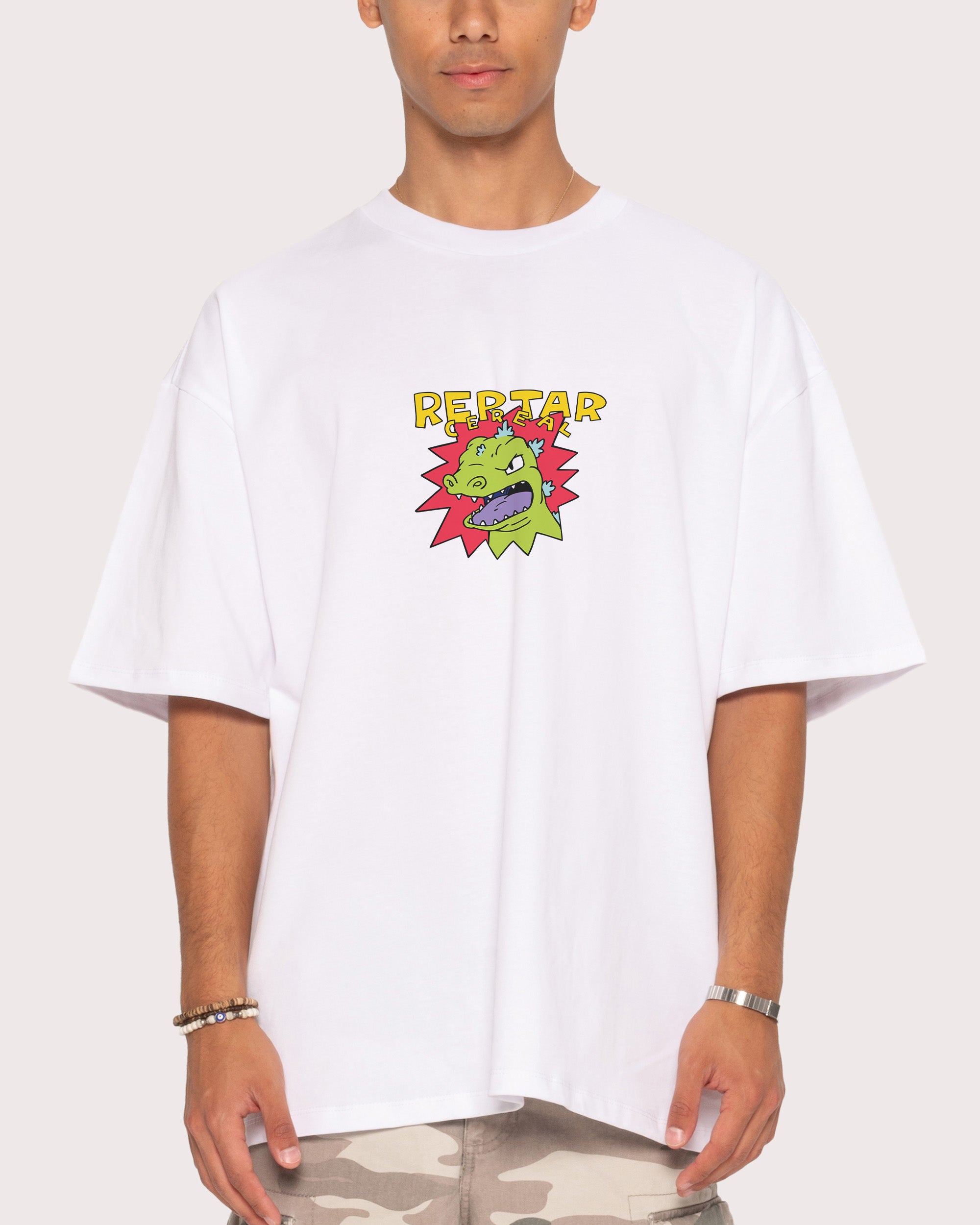 Reptar Cereal White Oversized Tee