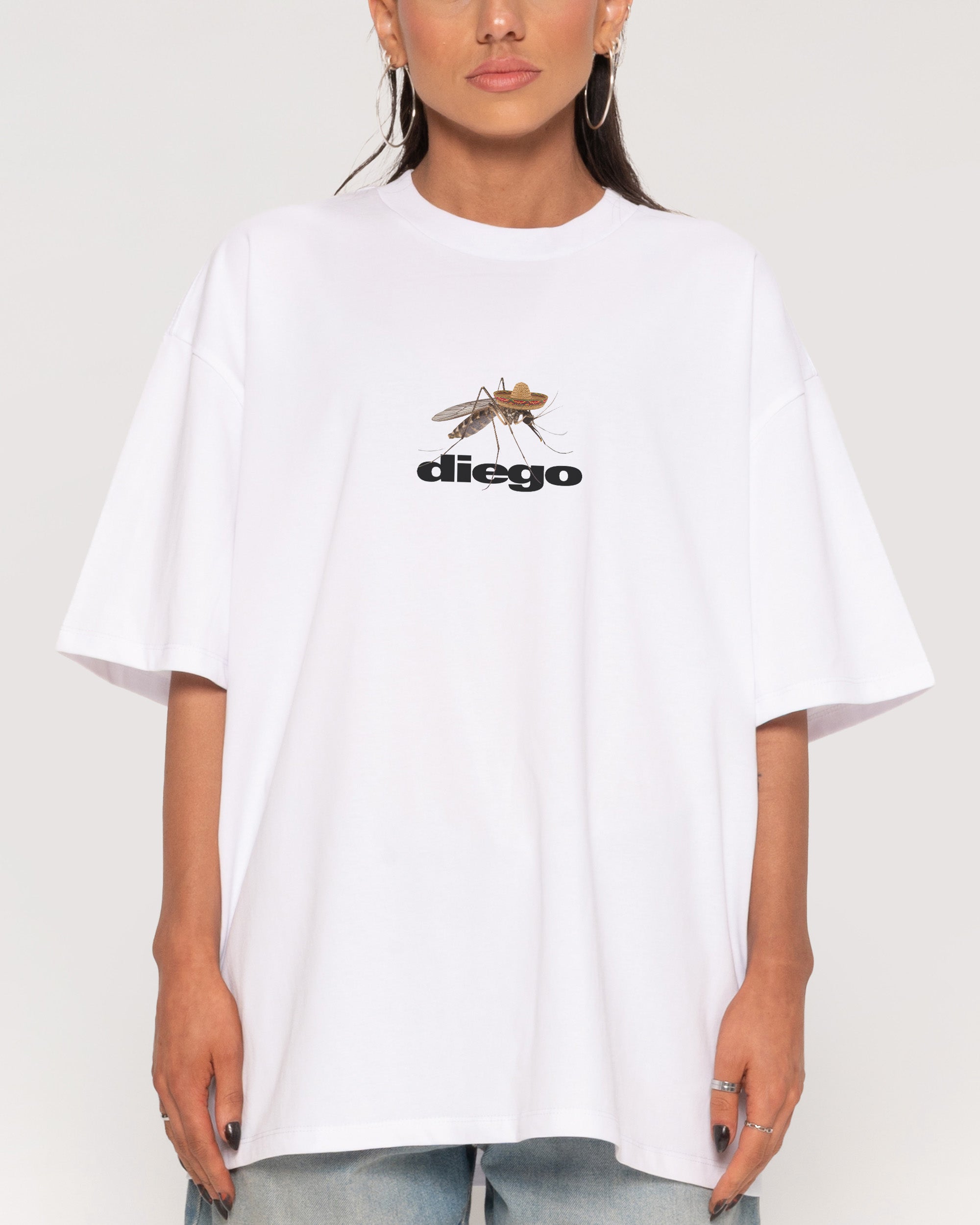 Diego White Oversized Tee