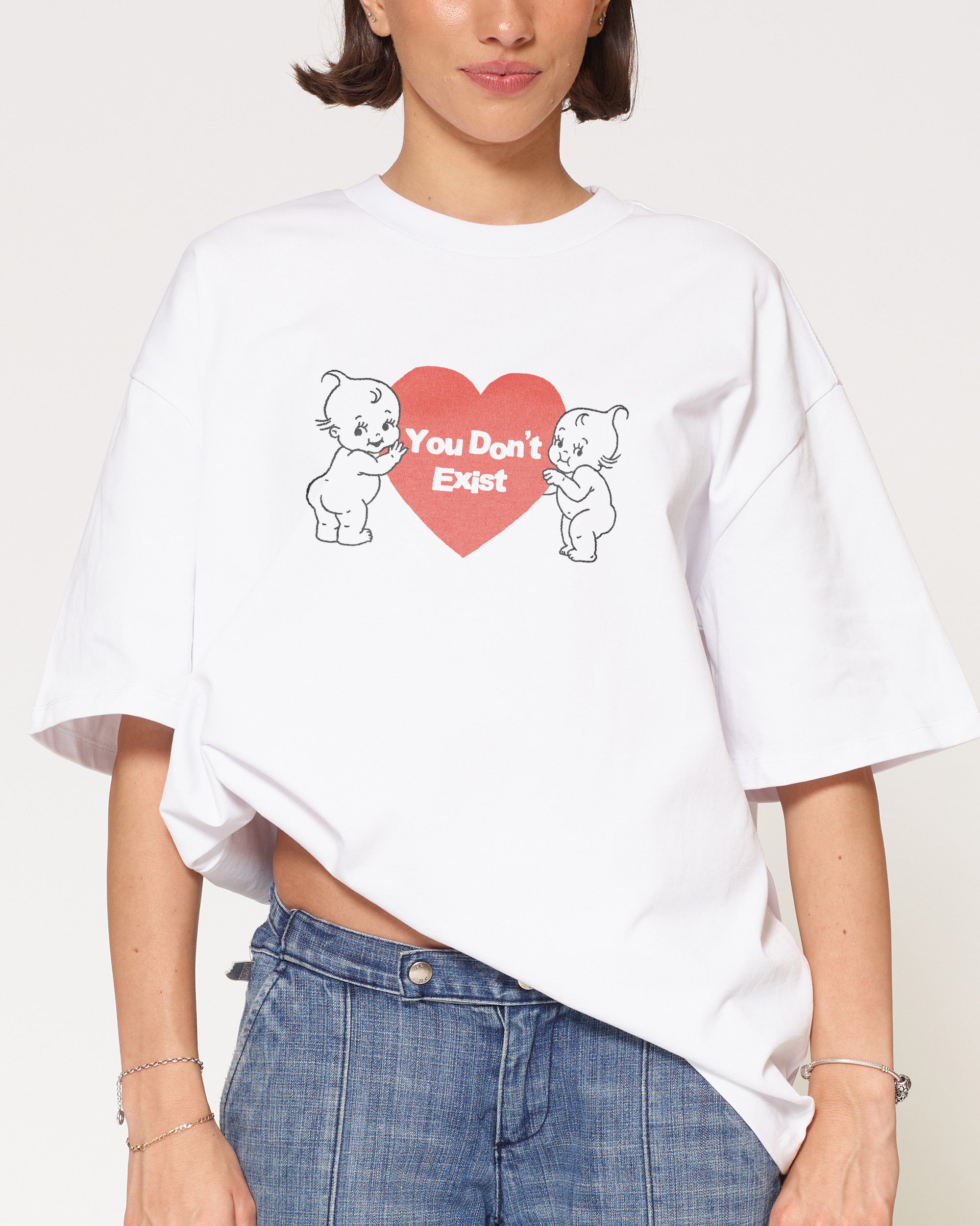 You Don’t Exist White Oversized Tee