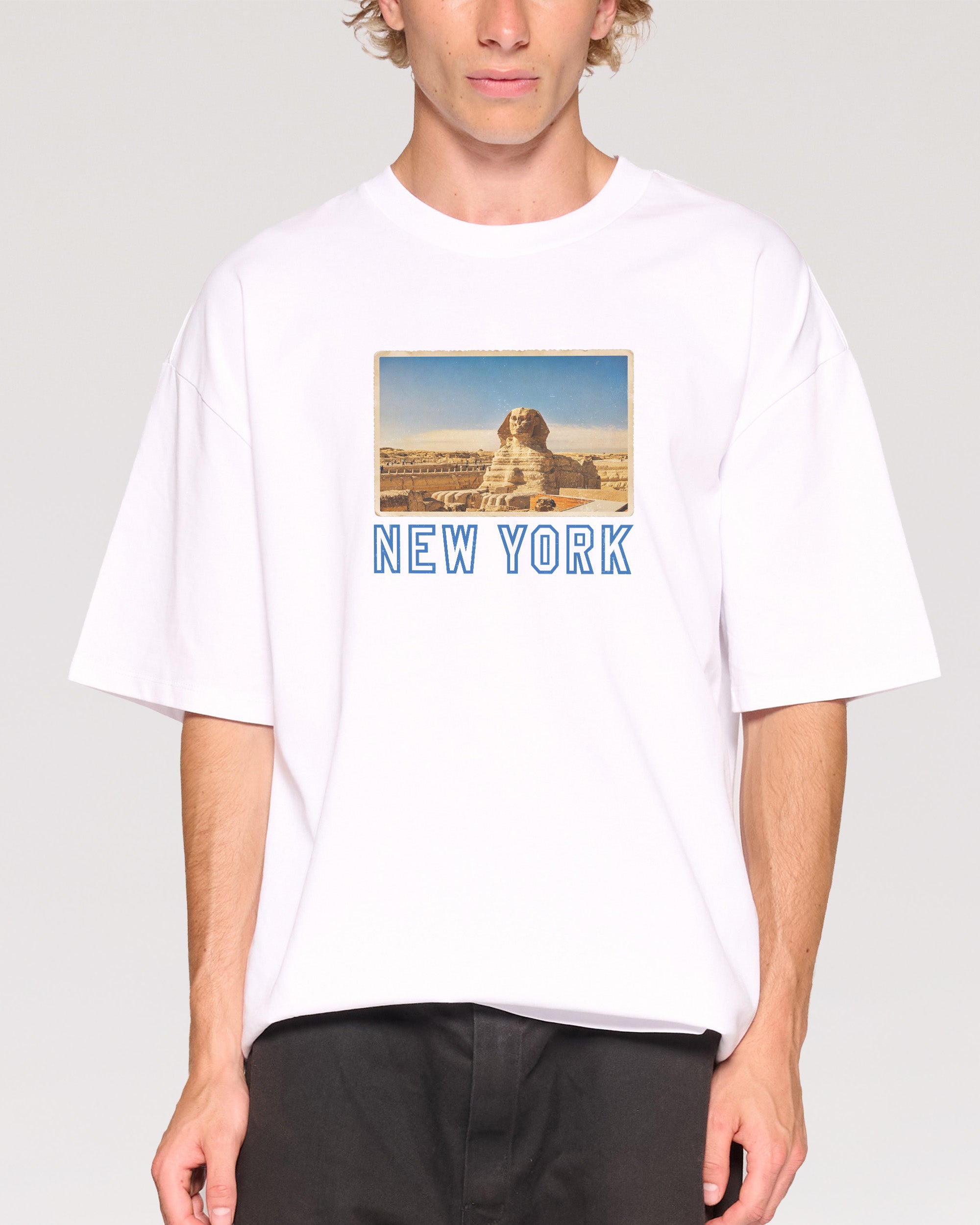 New York White Oversized Tee