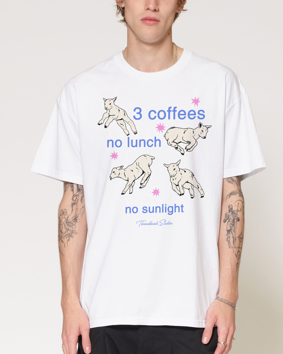 3 coffees White T-Shirt