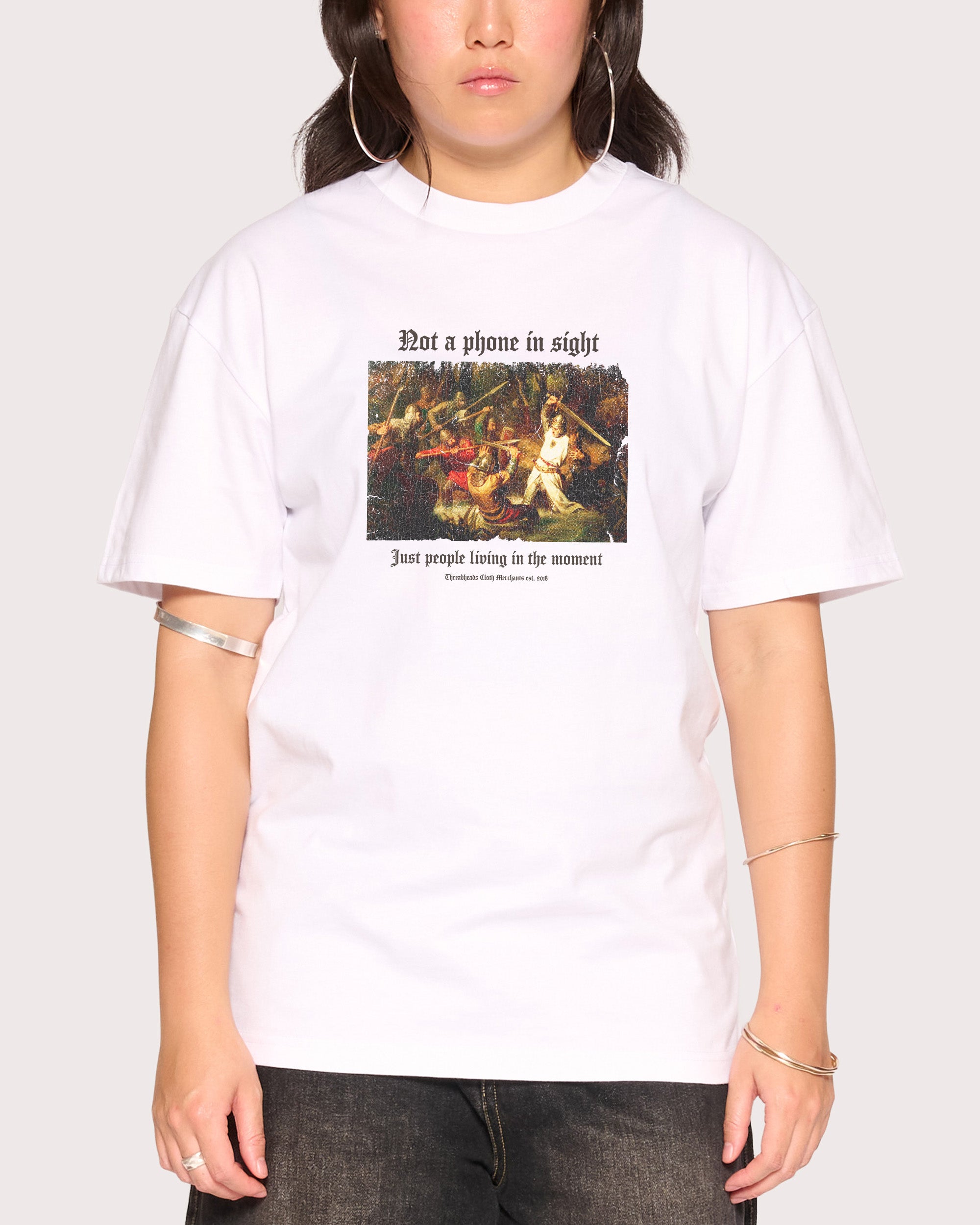 Not a Phone in Sight White T-Shirt