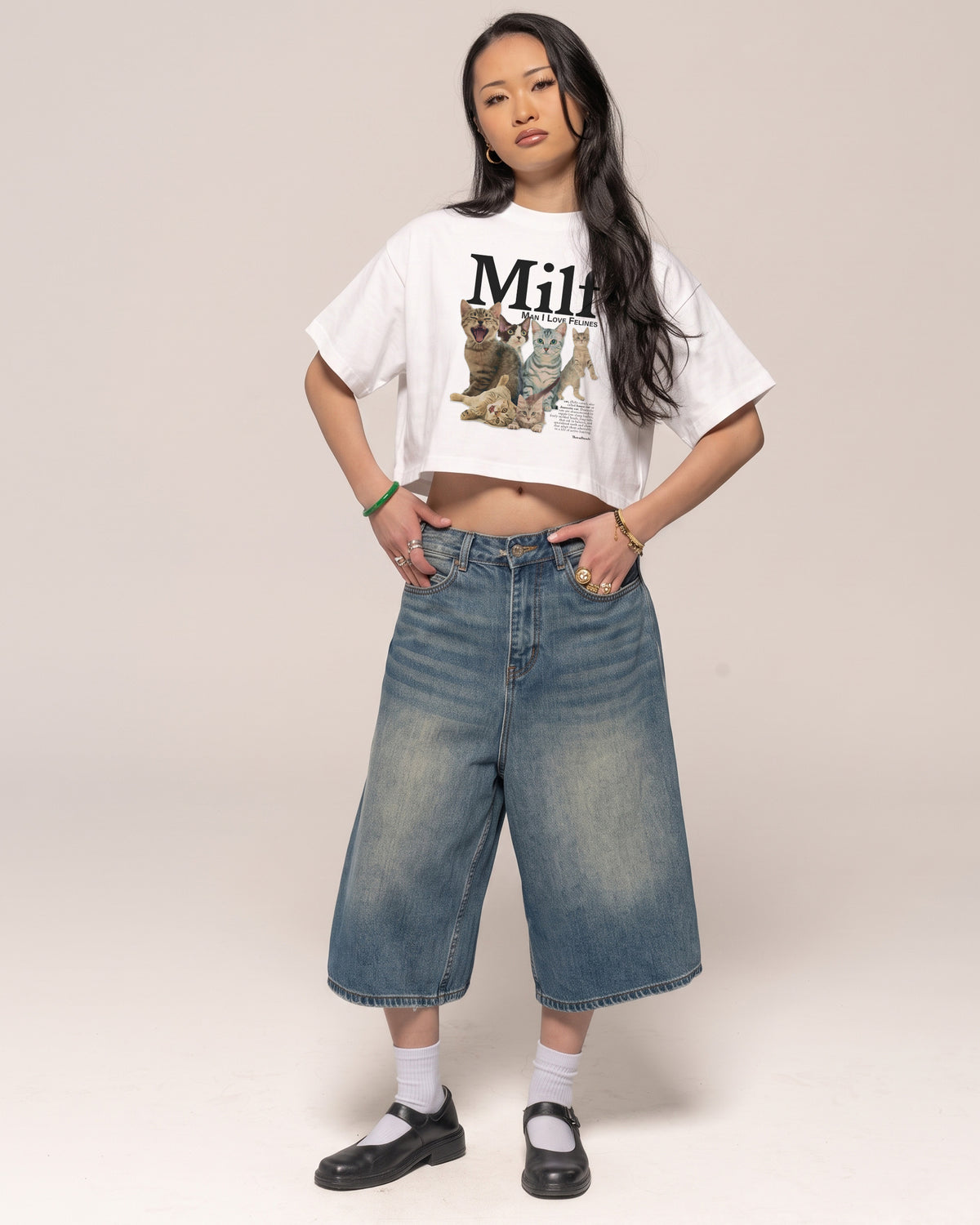 Man I Love Felines Crop Tee