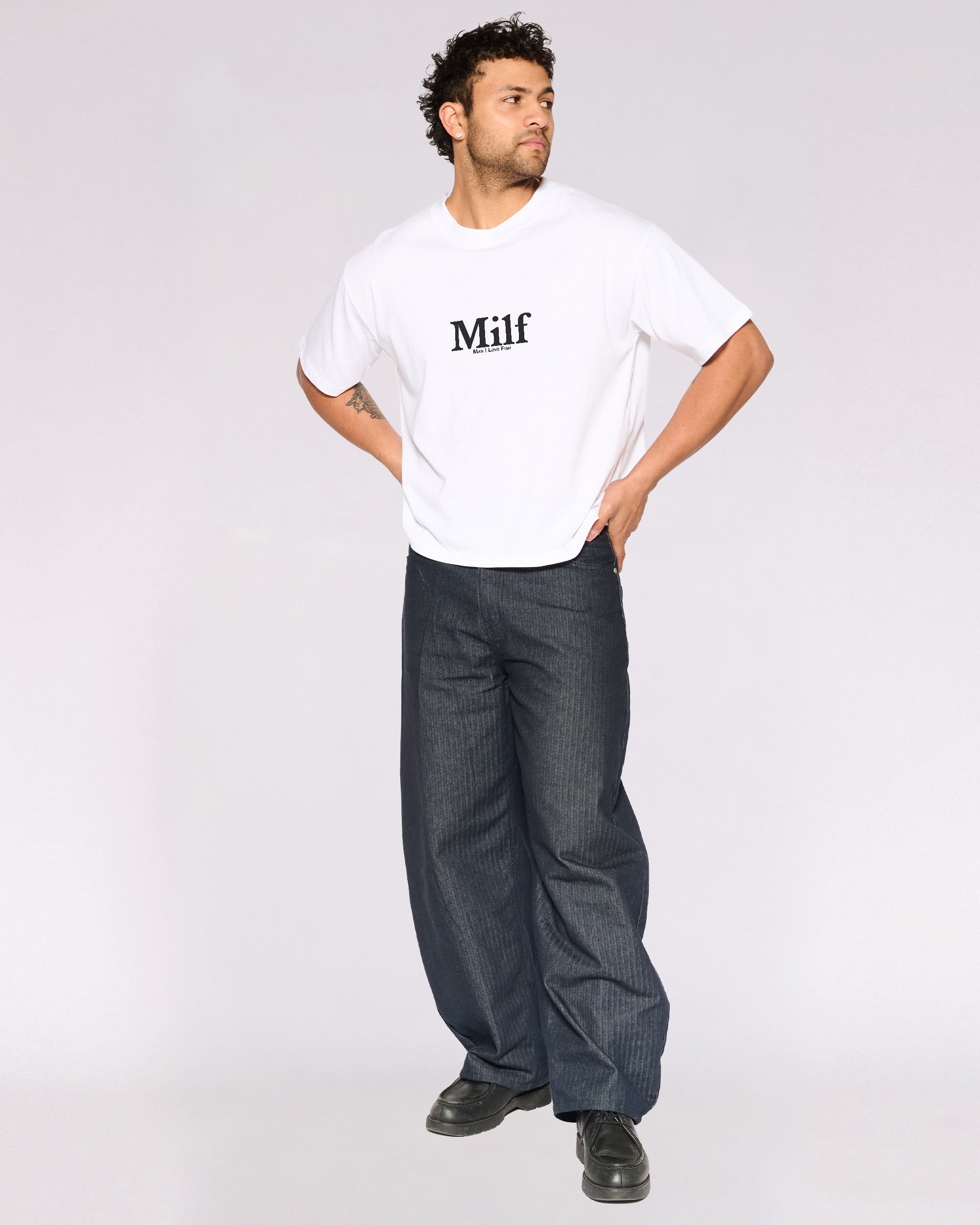 Man I Love Fish Oversized Crop Tee