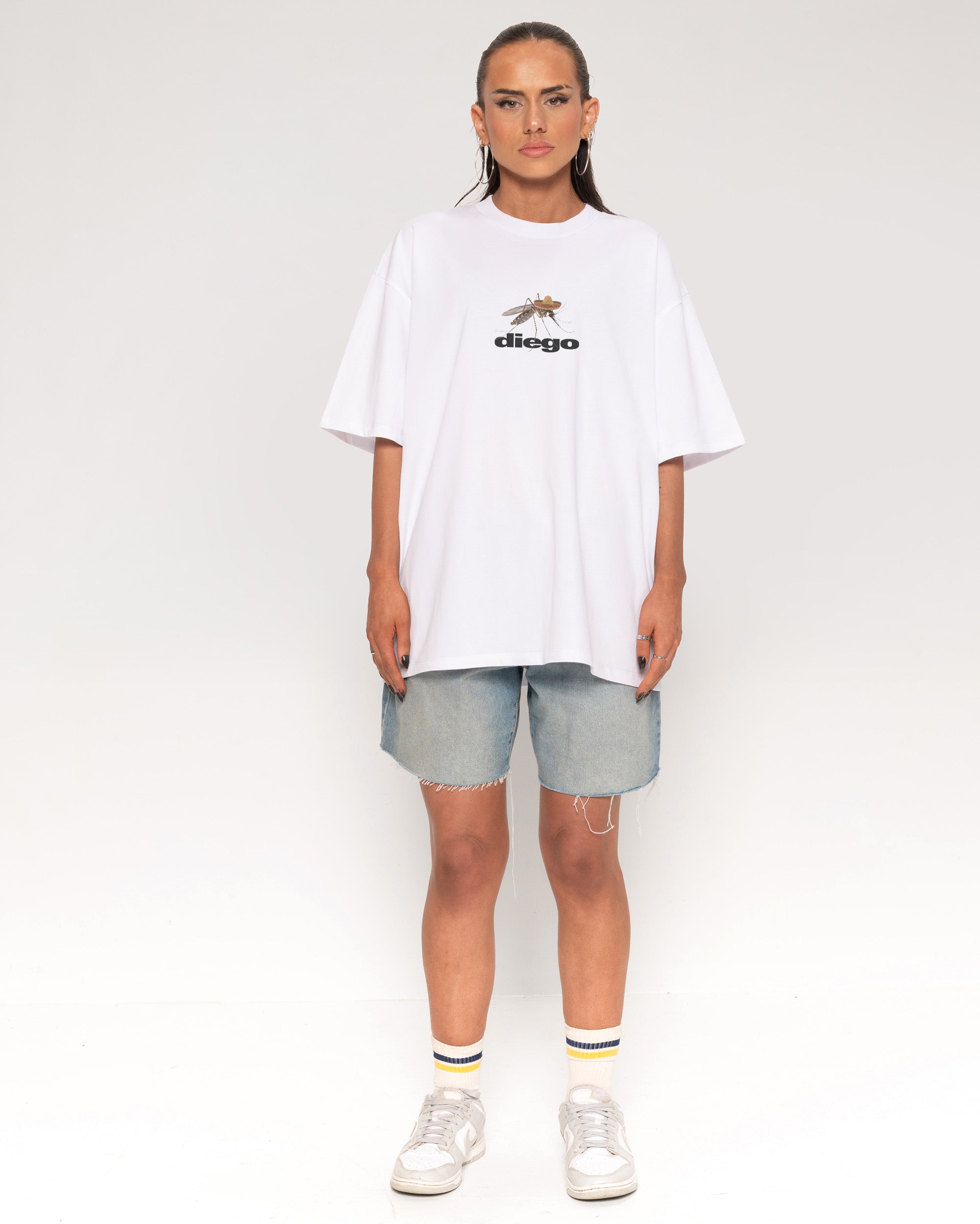 Diego White Oversized Tee