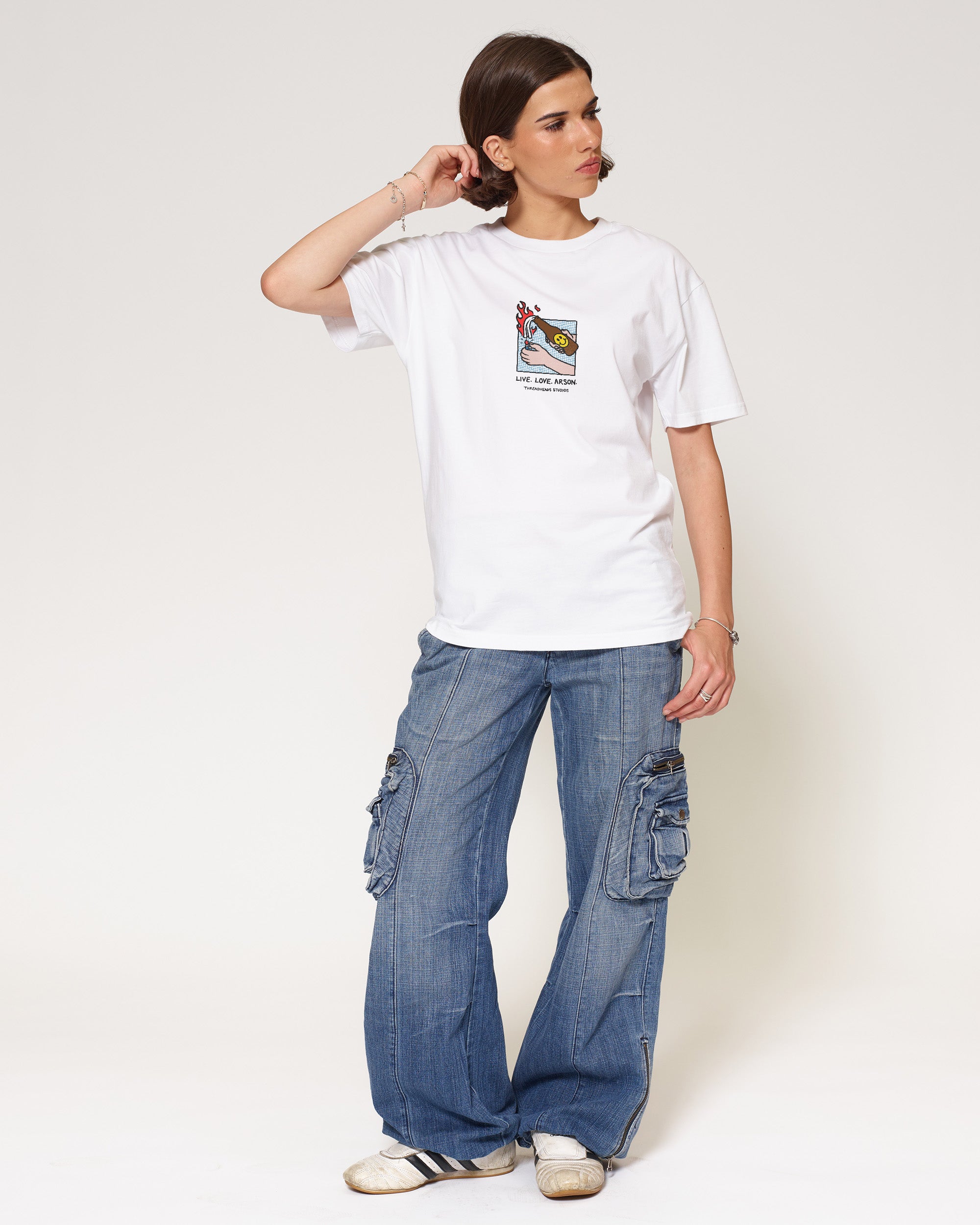 Live. Love. Arson White T-Shirt