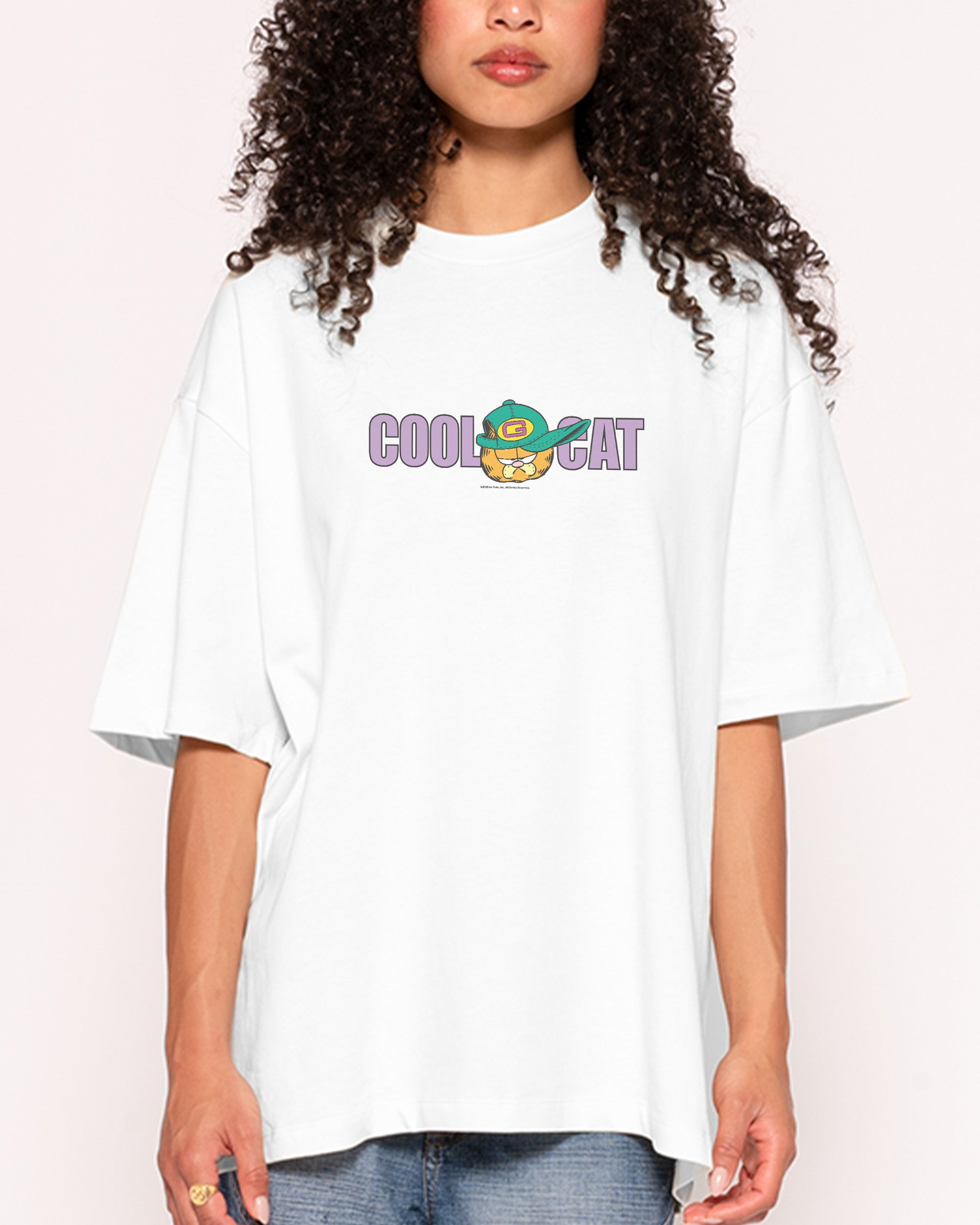 Cool Cat White Oversized Tee
