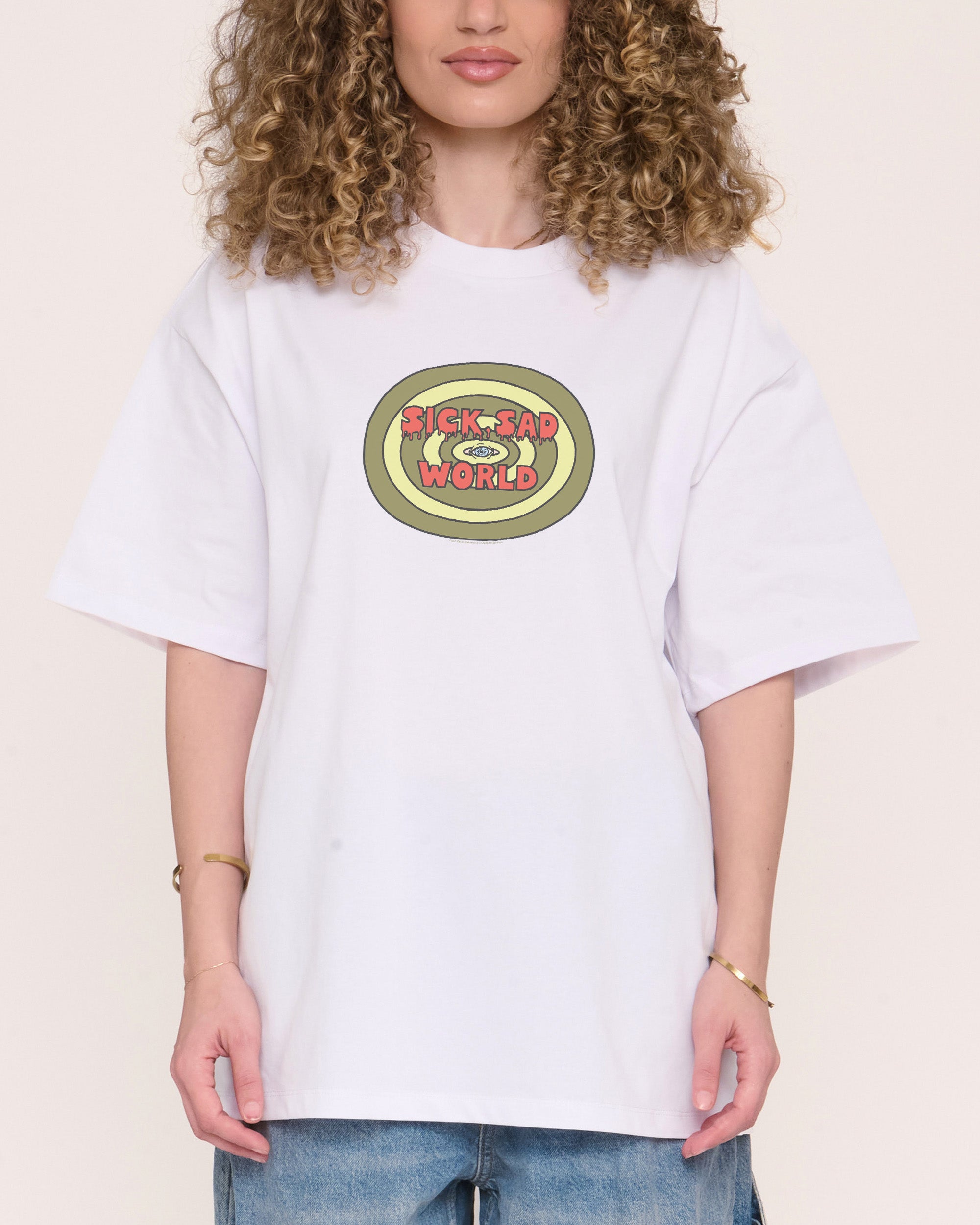 Sick Sad World White Oversized Tee