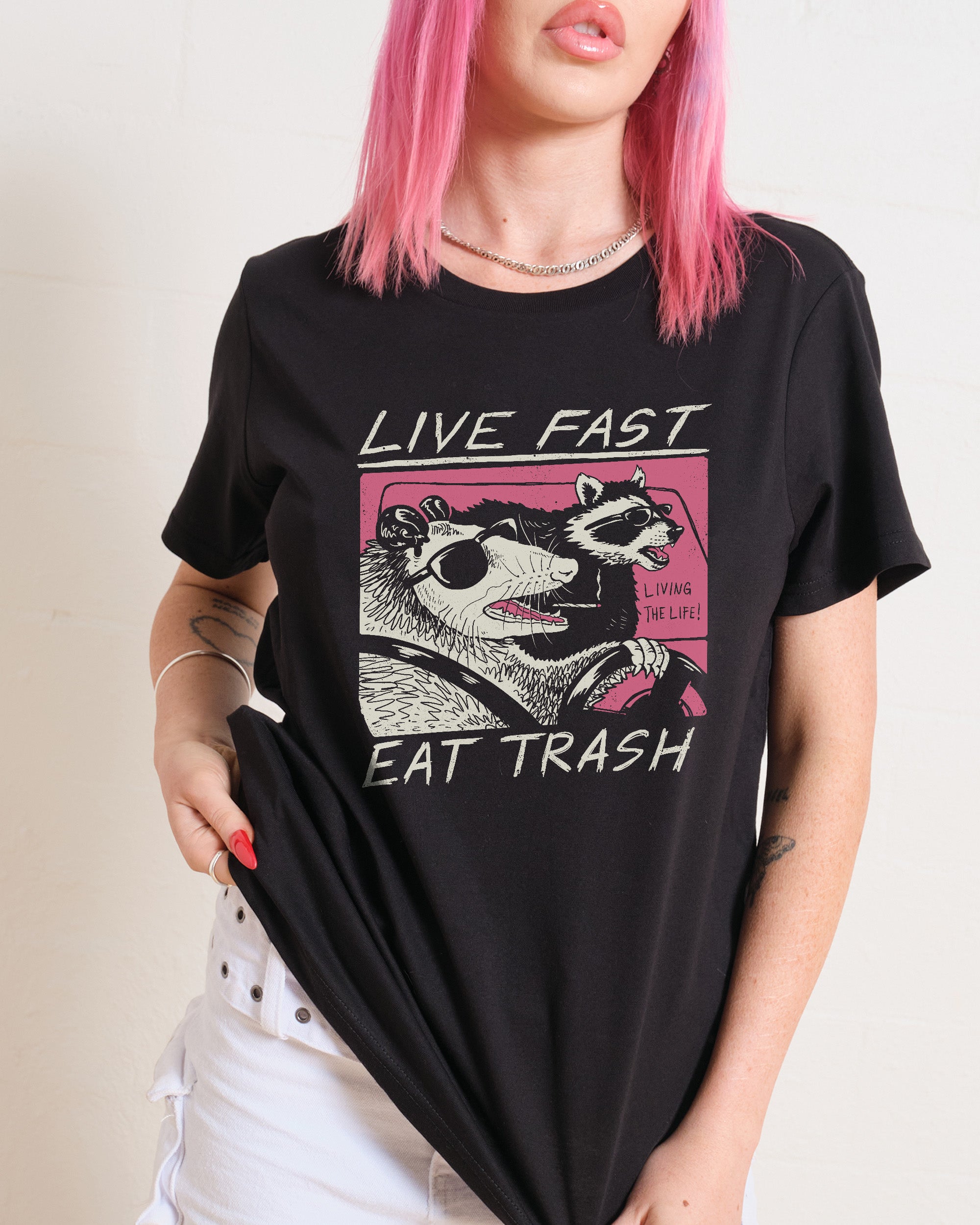 Live Fast Eat Trash Women's Tee Online Australia