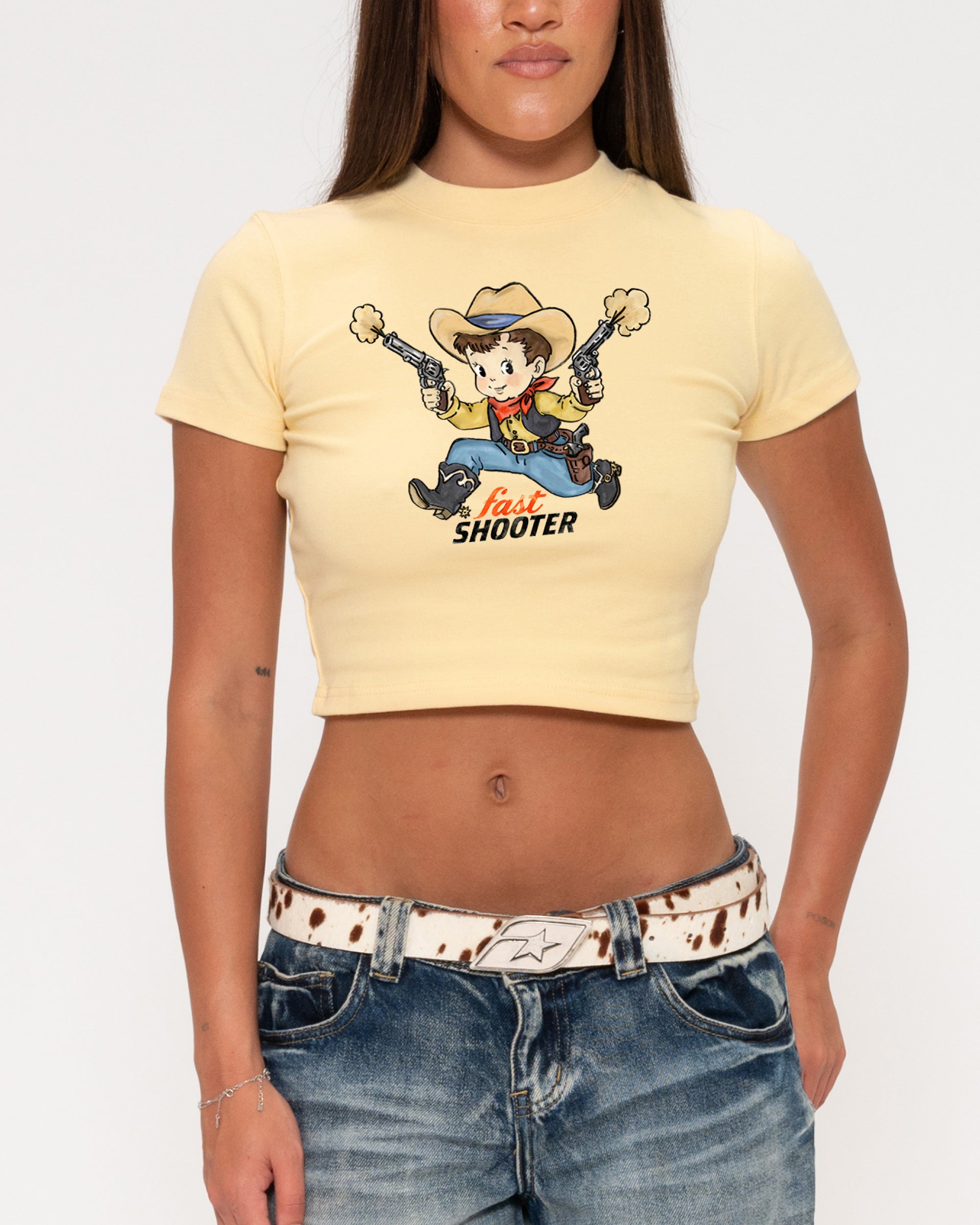 Fast Shooter Yellow Baby Tee