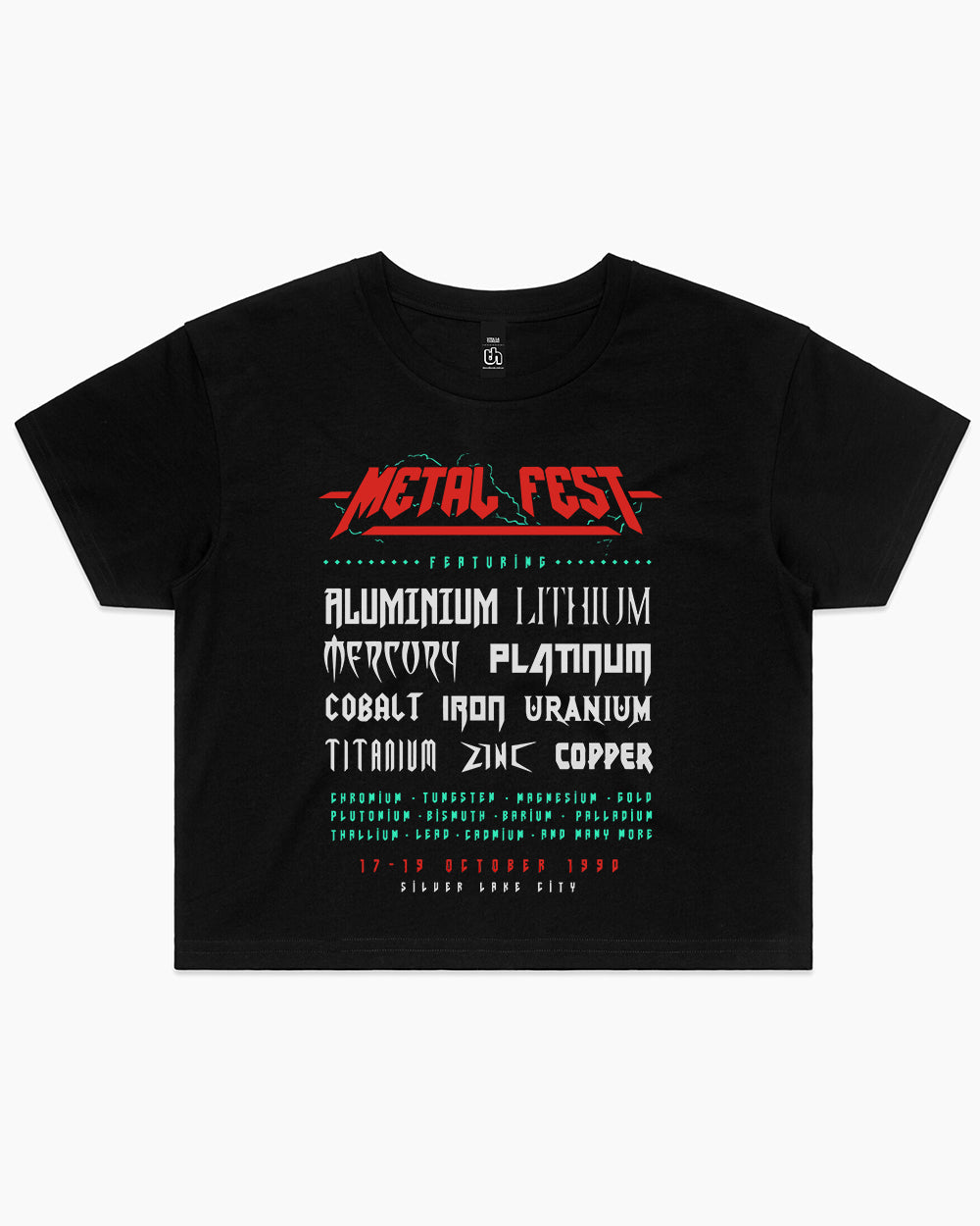 Metal Fest Crop Tee Australia Online #colour_black
