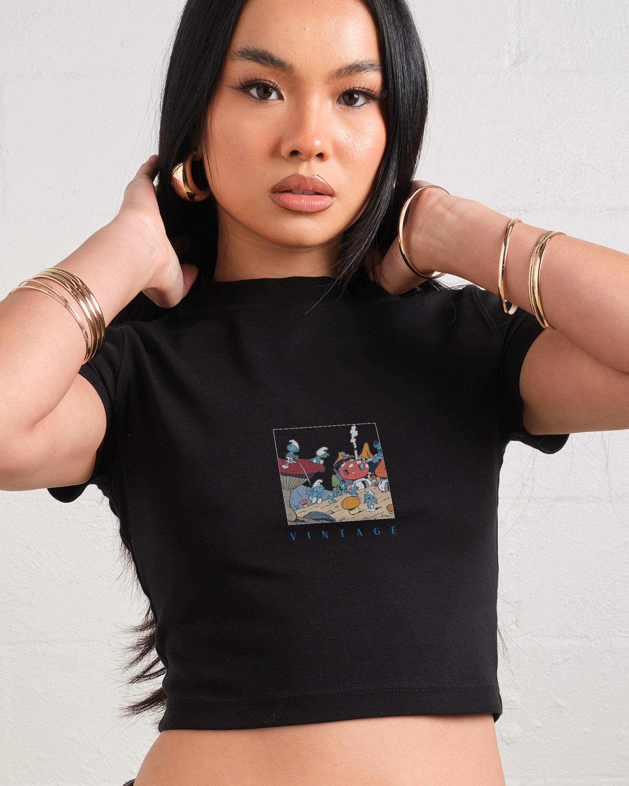 The Vintage Village Baby Tee Offical Smurfs x