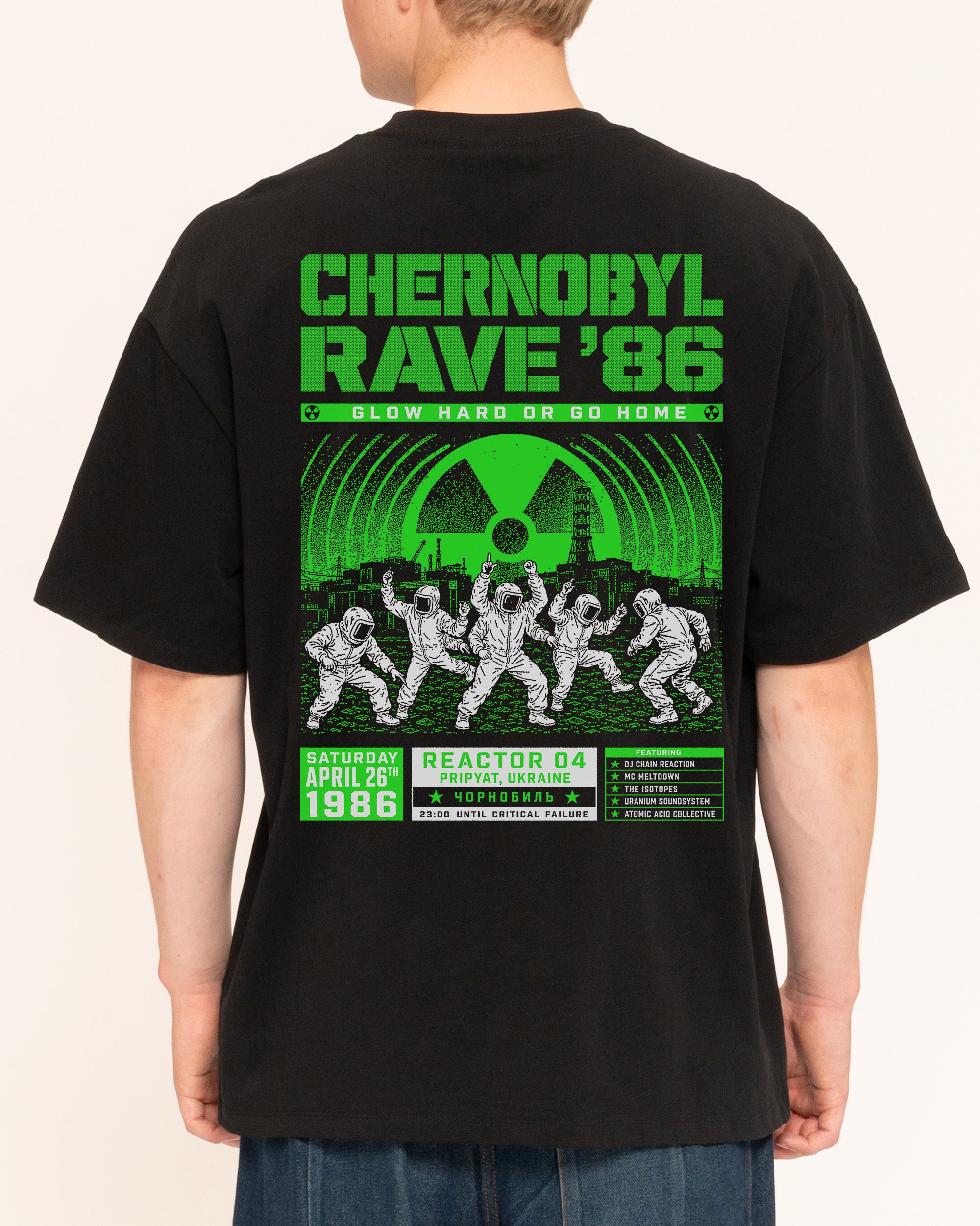 Chernobyl Rave '86 Black Oversized Tee