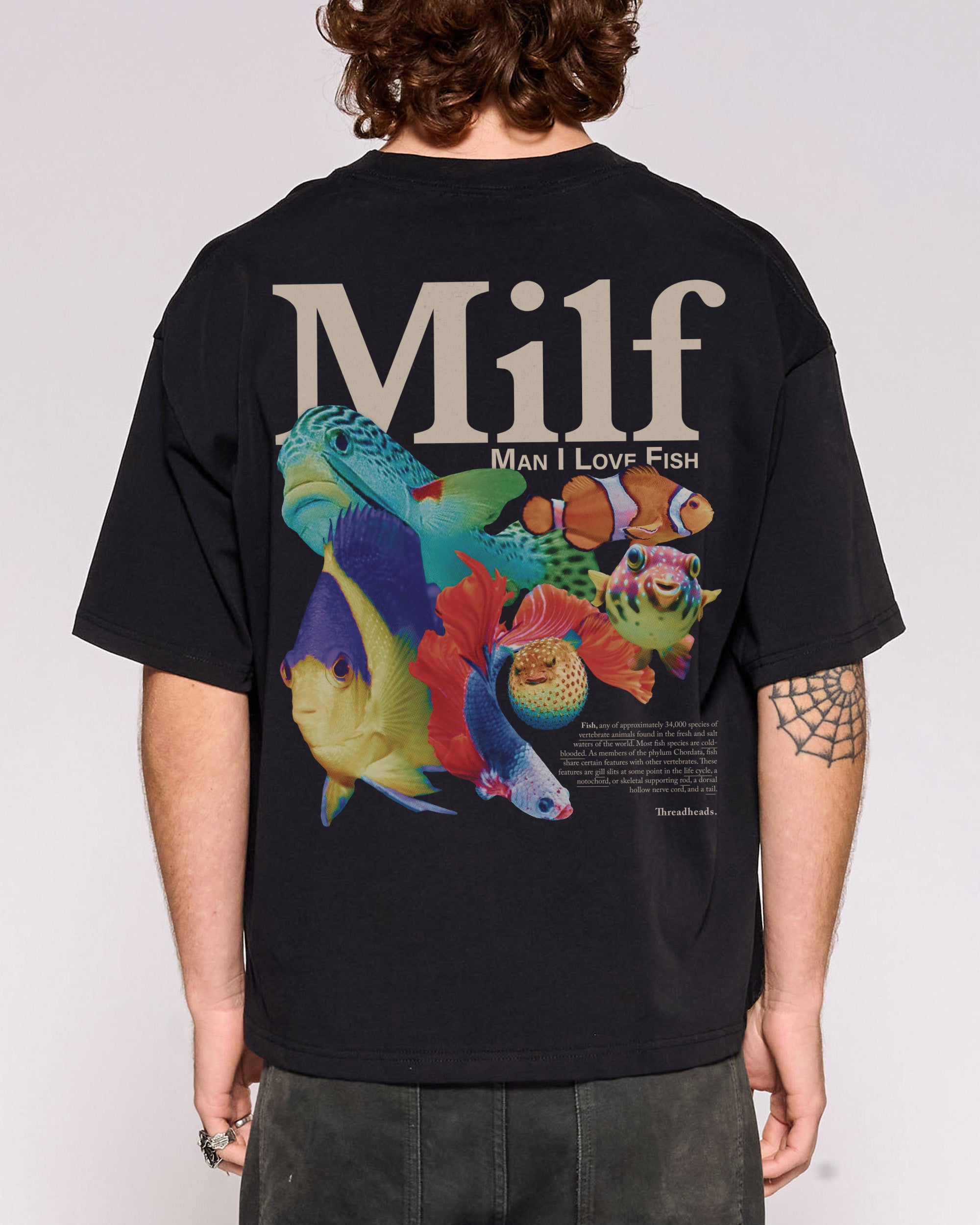 Man I Love Fish Oversized Crop Tee