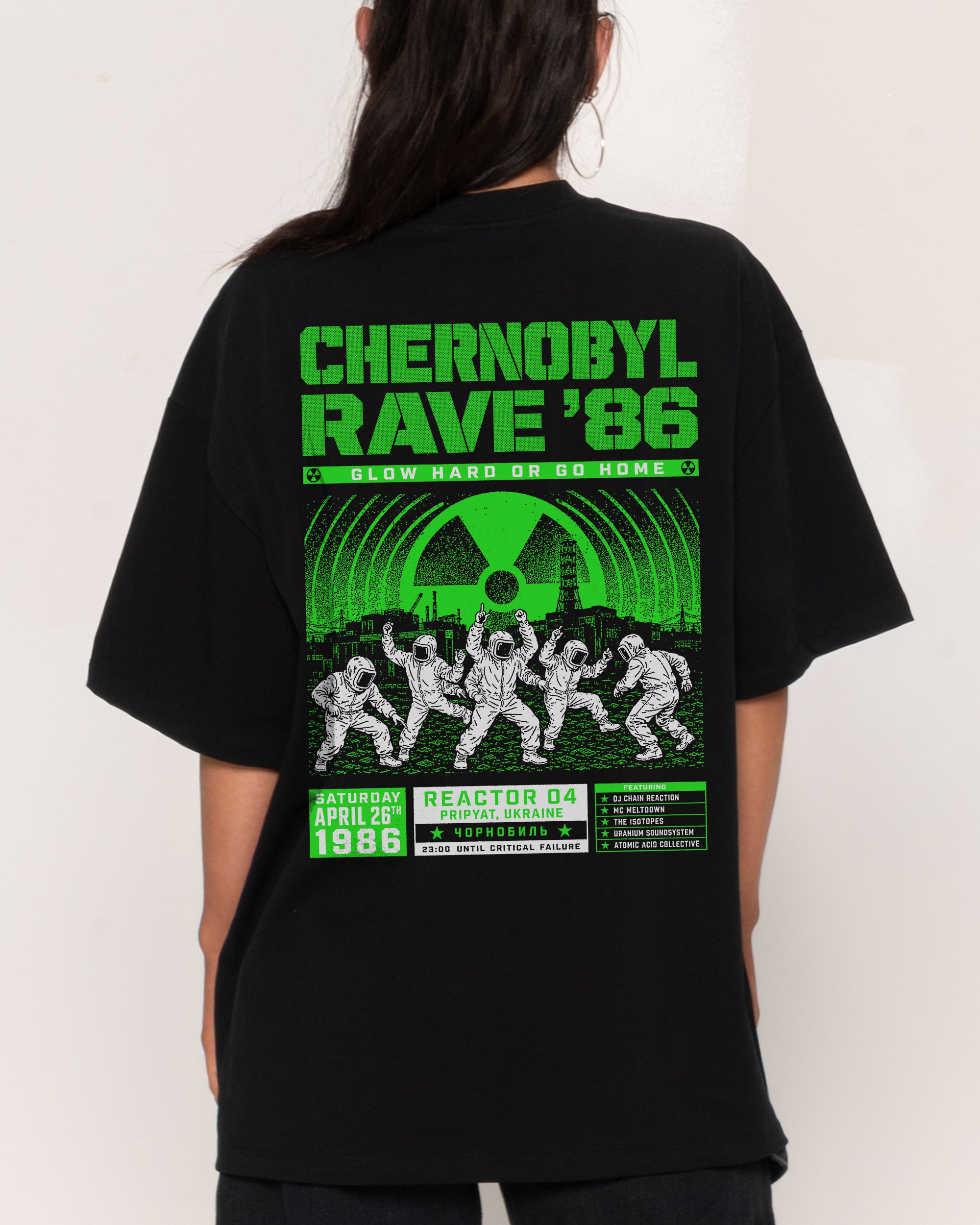 Chernobyl Rave '86 Black Oversized Tee