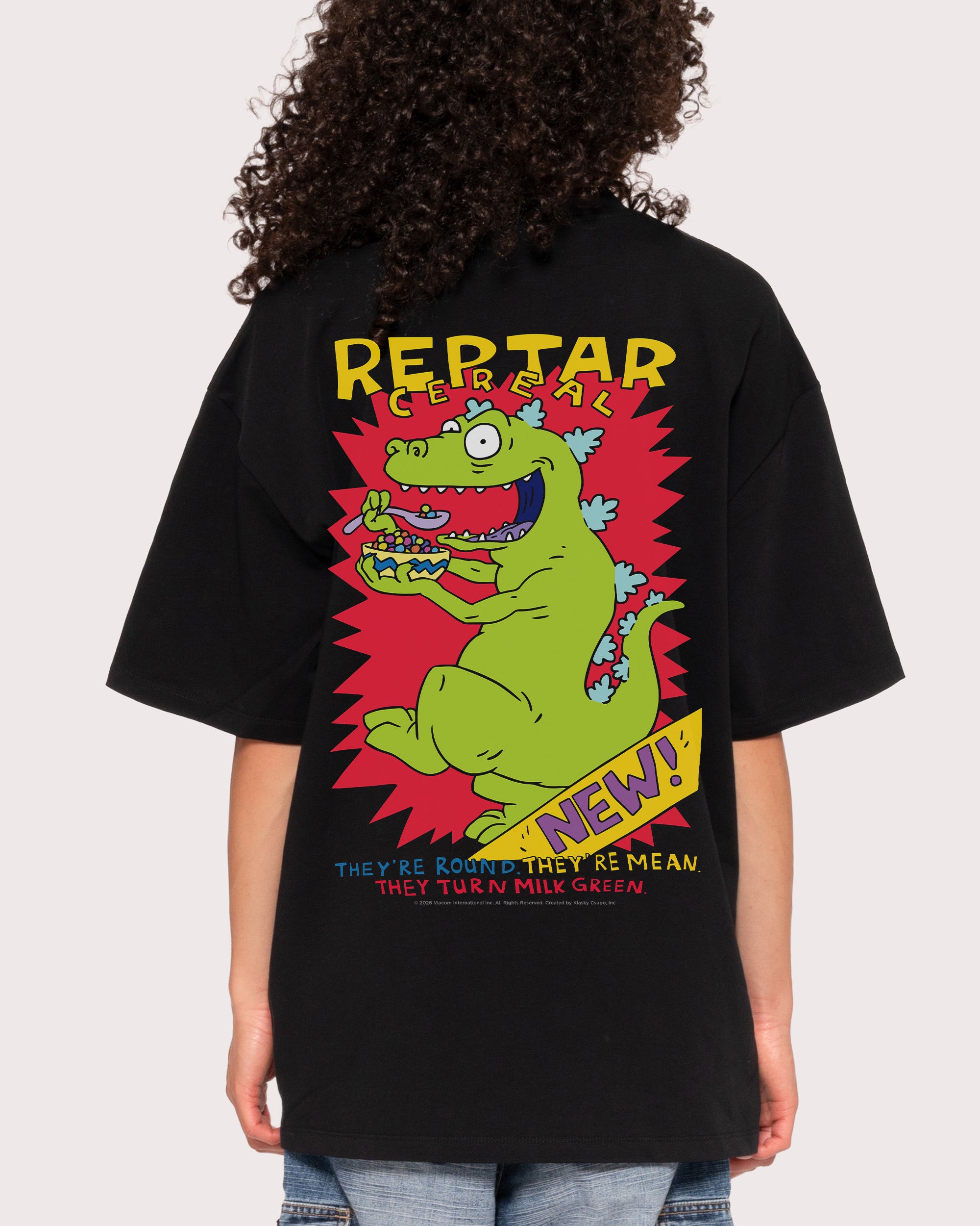 Reptar Cereal Black Oversized Tee