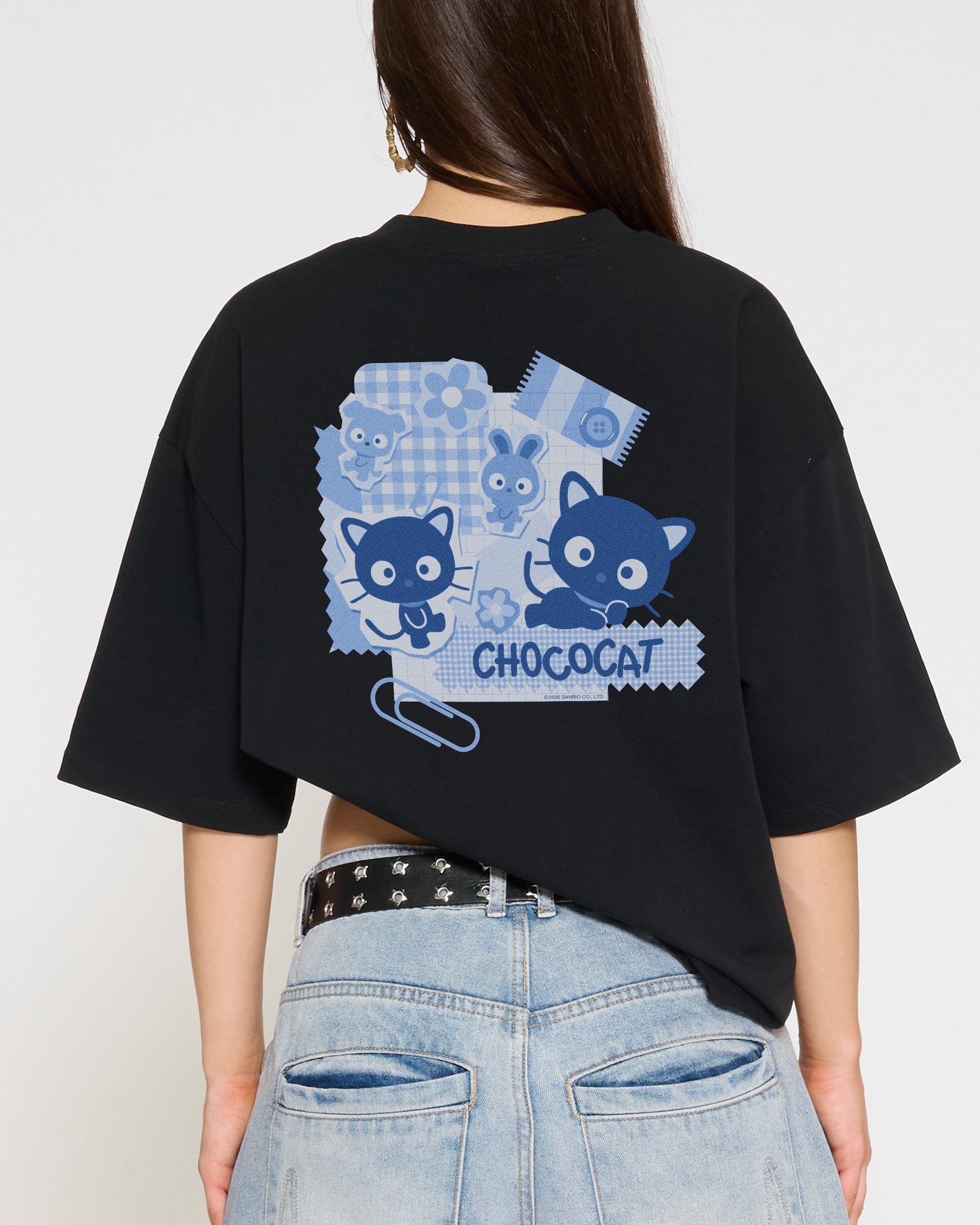 Chococat Scrapbook Oversized Tee Official Hello Kitty and Friends collab Threadheads